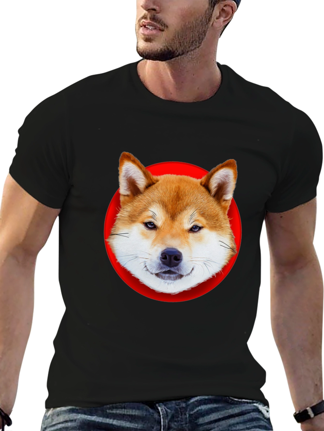 Shiba Inu Dog Graphic Tee - Classic Black