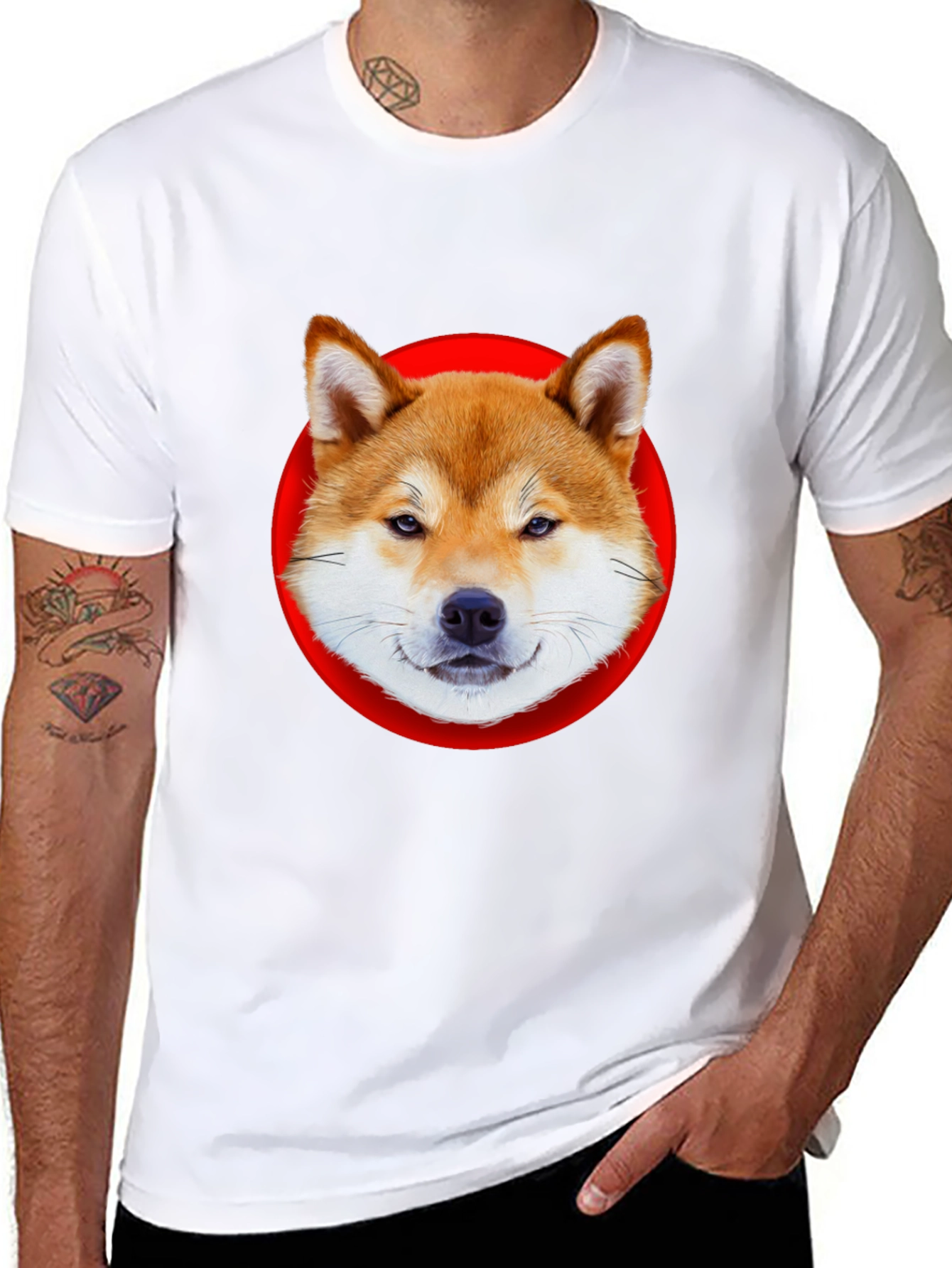 Shiba Inu Dog Graphic Tee - Classic Black