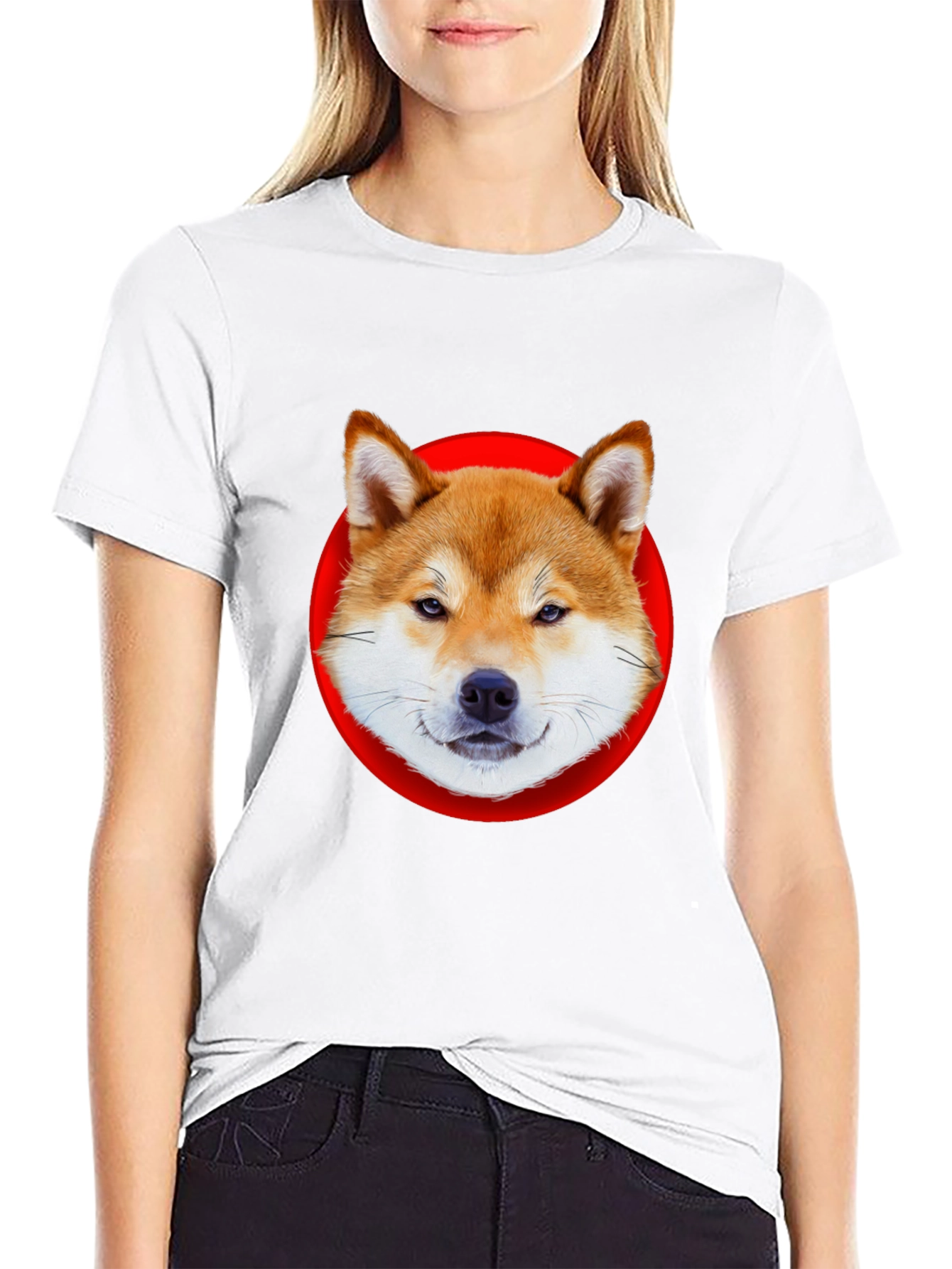 Shiba Inu Dog Graphic Tee - Classic Black