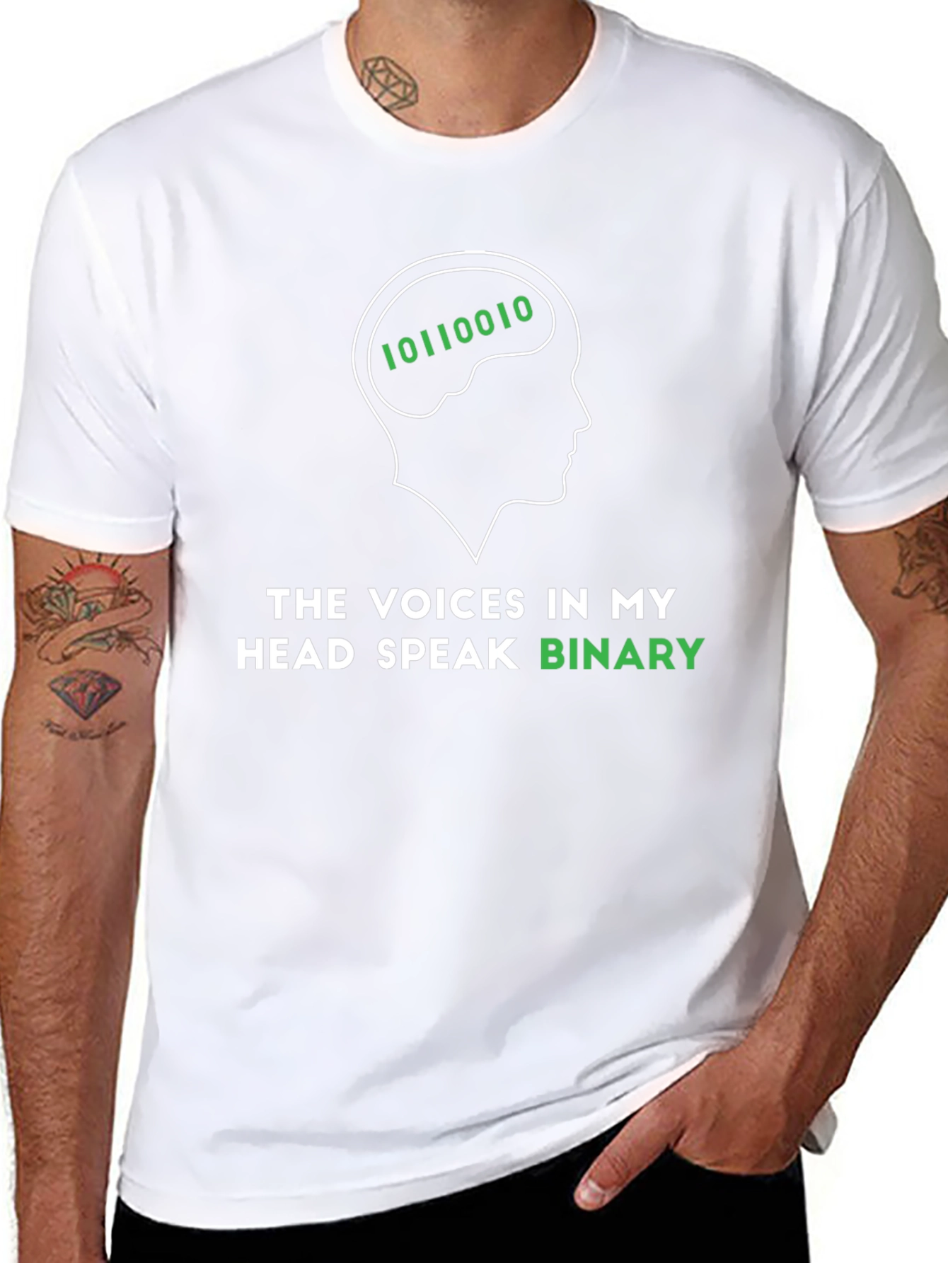 Binary Brain T-Shirt - Geek Programmer Tee