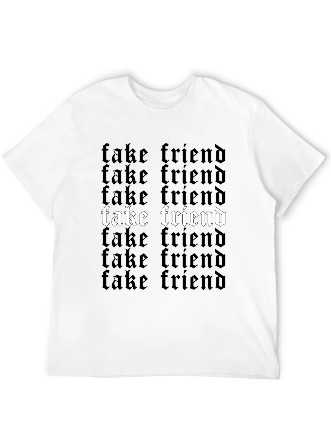Fake Friend Graphic Print Black T-Shirt