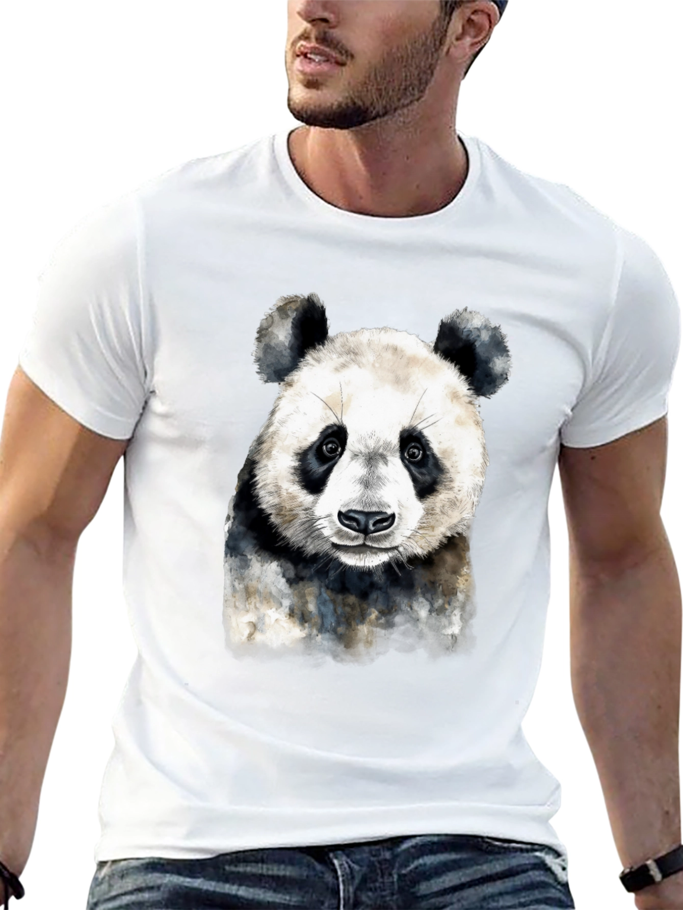 Panda Graphic Tee - Soft Black Cotton T-Shirt