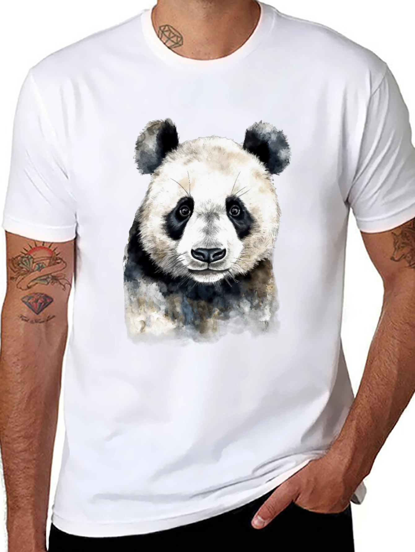 Panda Graphic Tee - Soft Black Cotton T-Shirt
