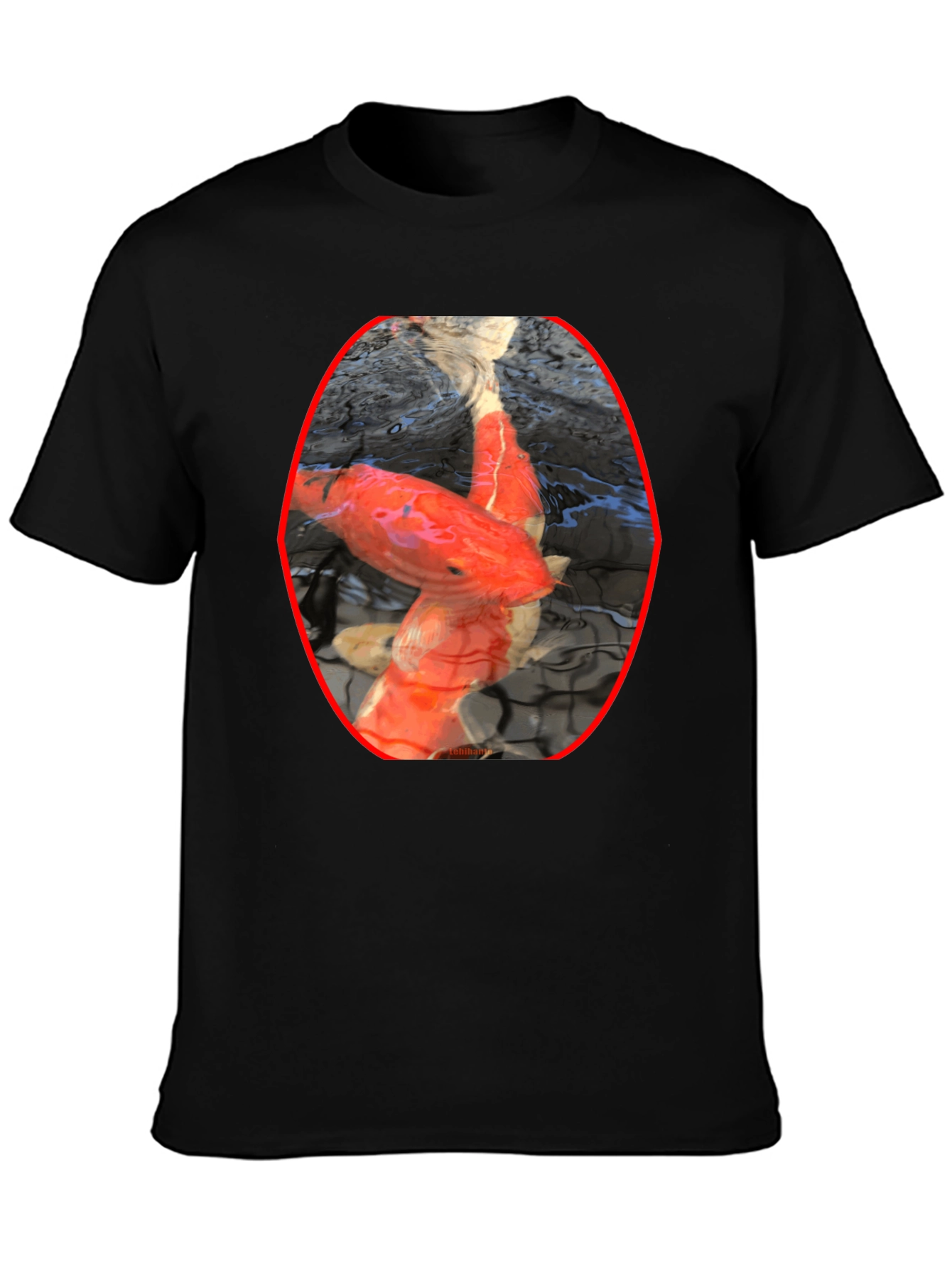 Koi Fish Graphic Black T-Shirt