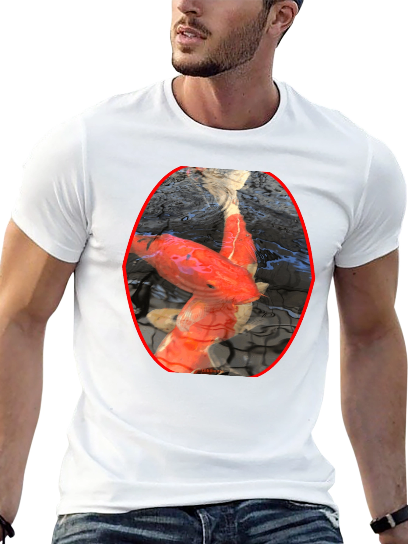 Koi Fish Graphic Black T-Shirt