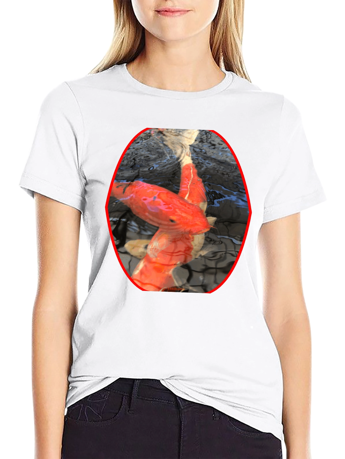 Koi Fish Graphic Black T-Shirt