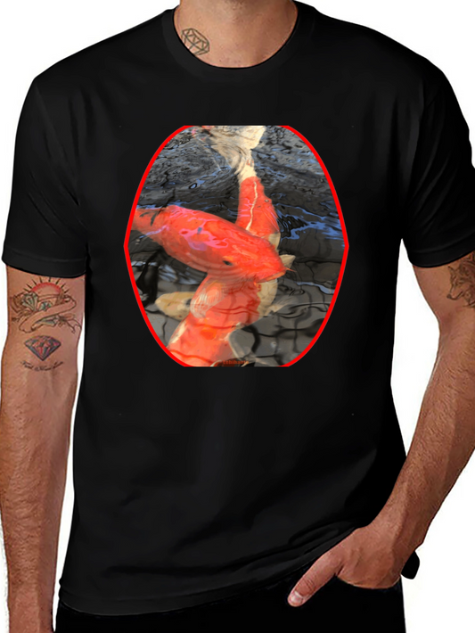 Koi Fish Graphic Black T-Shirt
