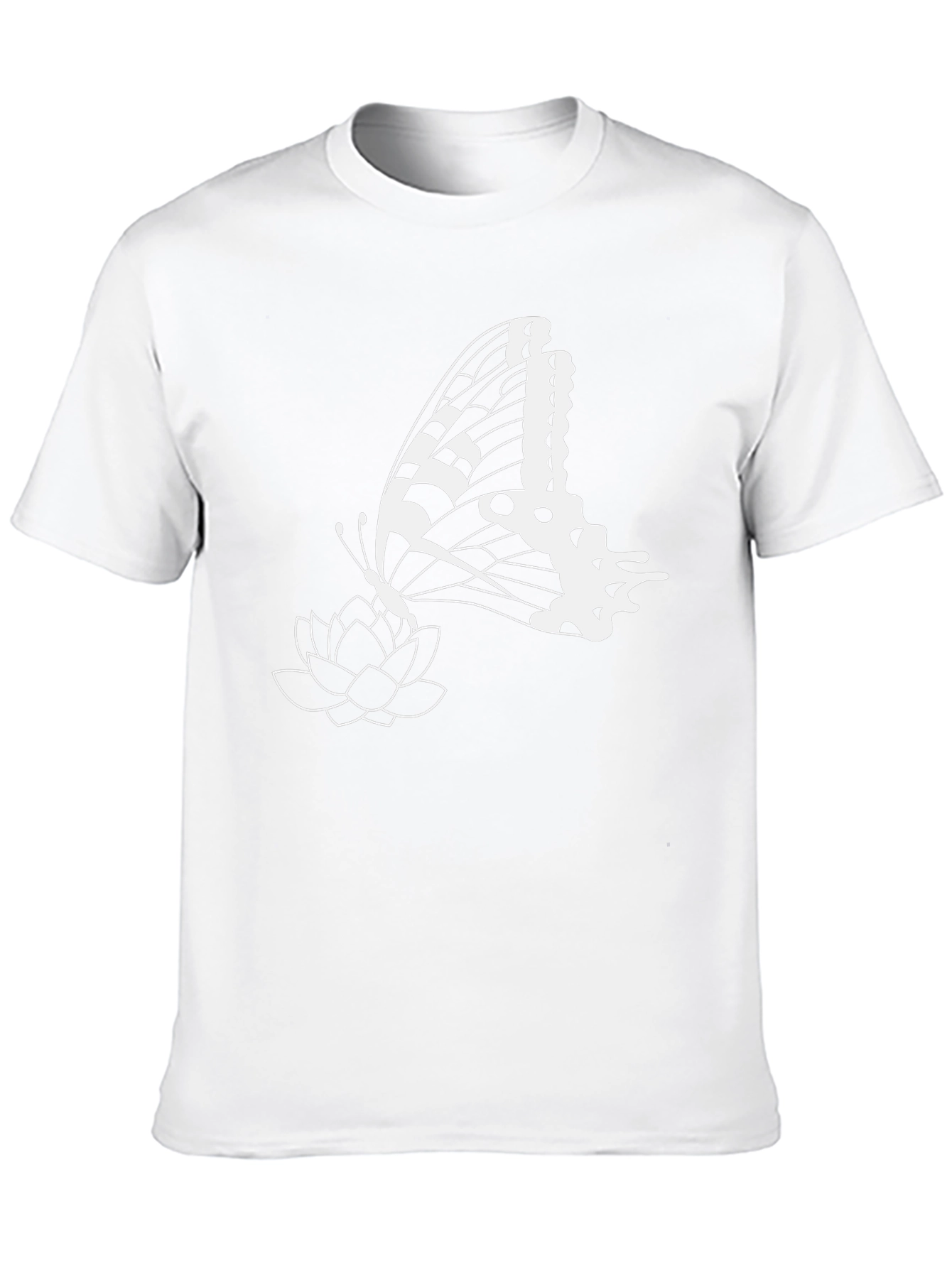 Butterfly & Lotus Graphic Tee - Stylish Black T-Shirt