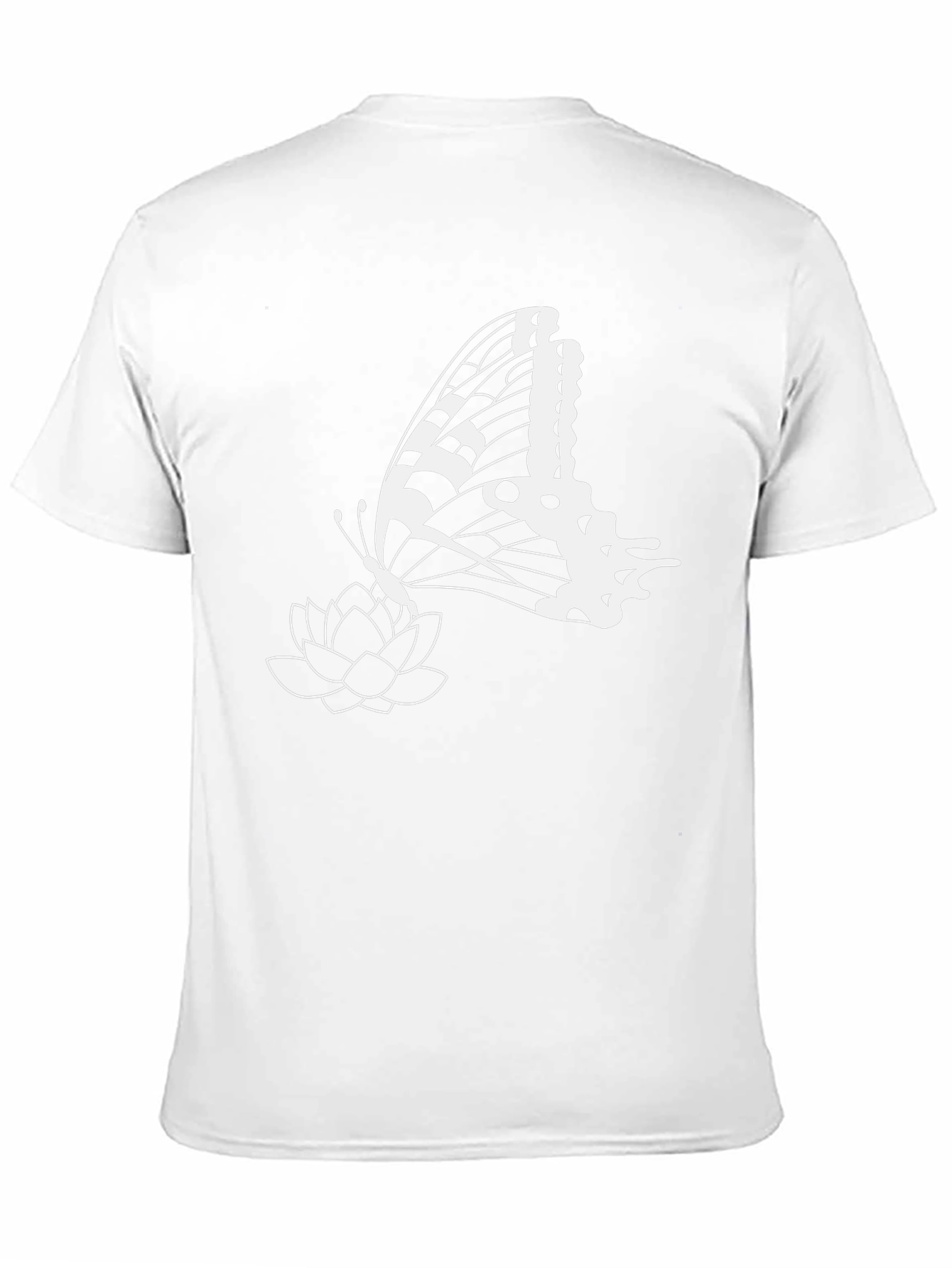 Butterfly & Lotus Graphic Tee - Stylish Black T-Shirt