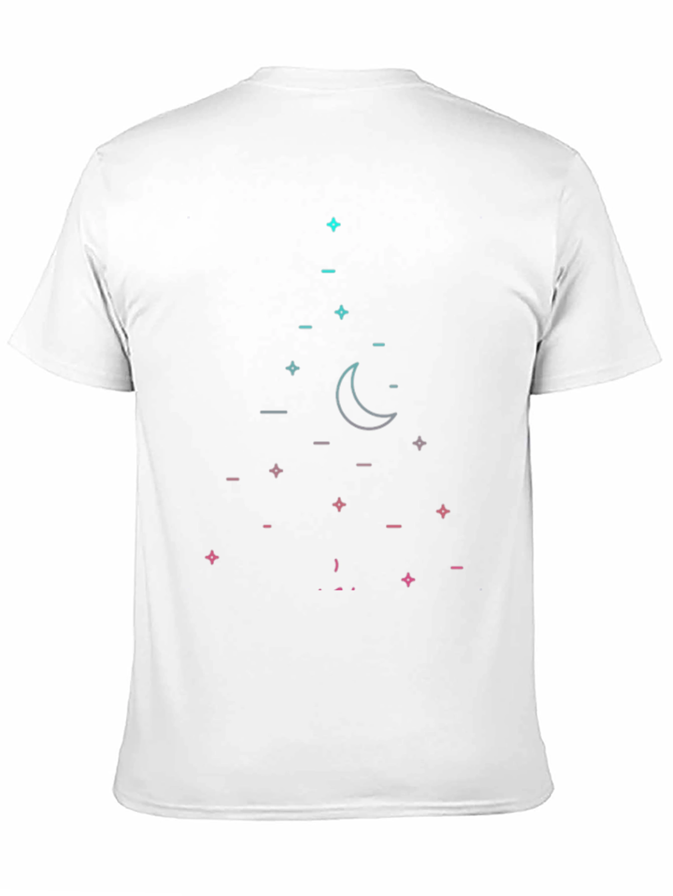 Geometric Moon & Stars Black T-Shirt