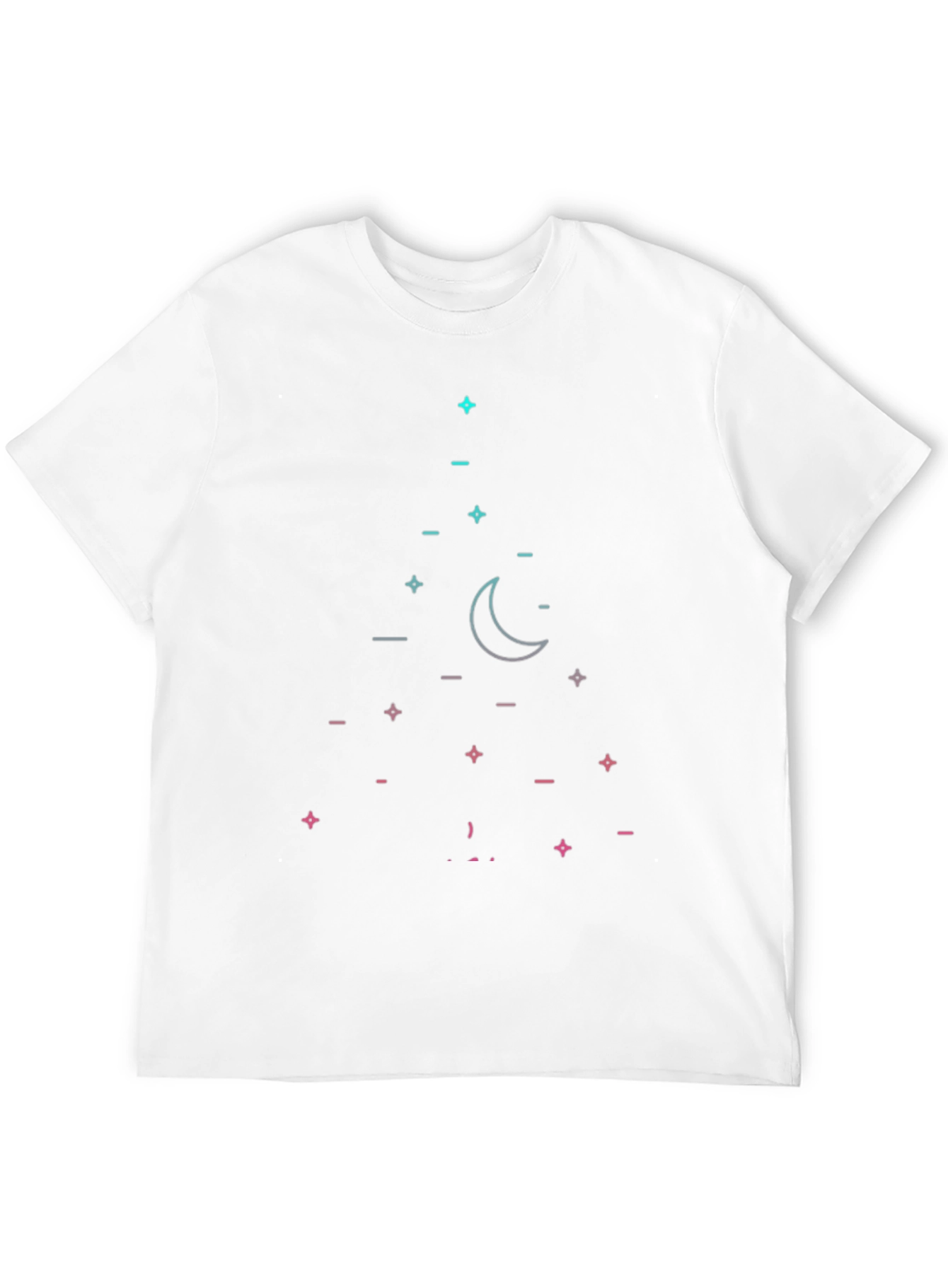 Geometric Moon & Stars Black T-Shirt