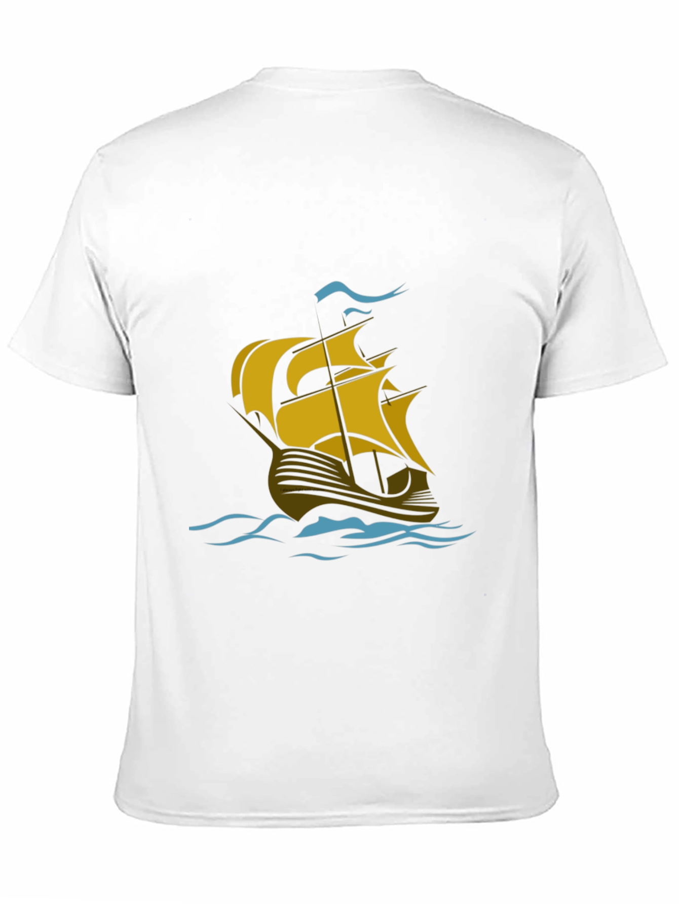 Nautical Sailboat Graphic T-Shirt - Black