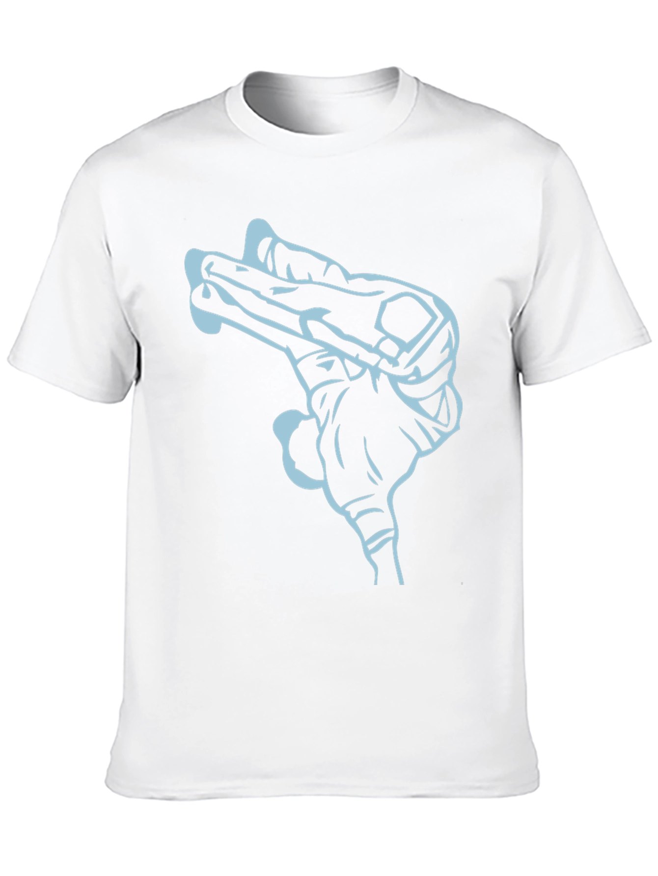 Graphic Tee: Handgun Outline T-Shirt