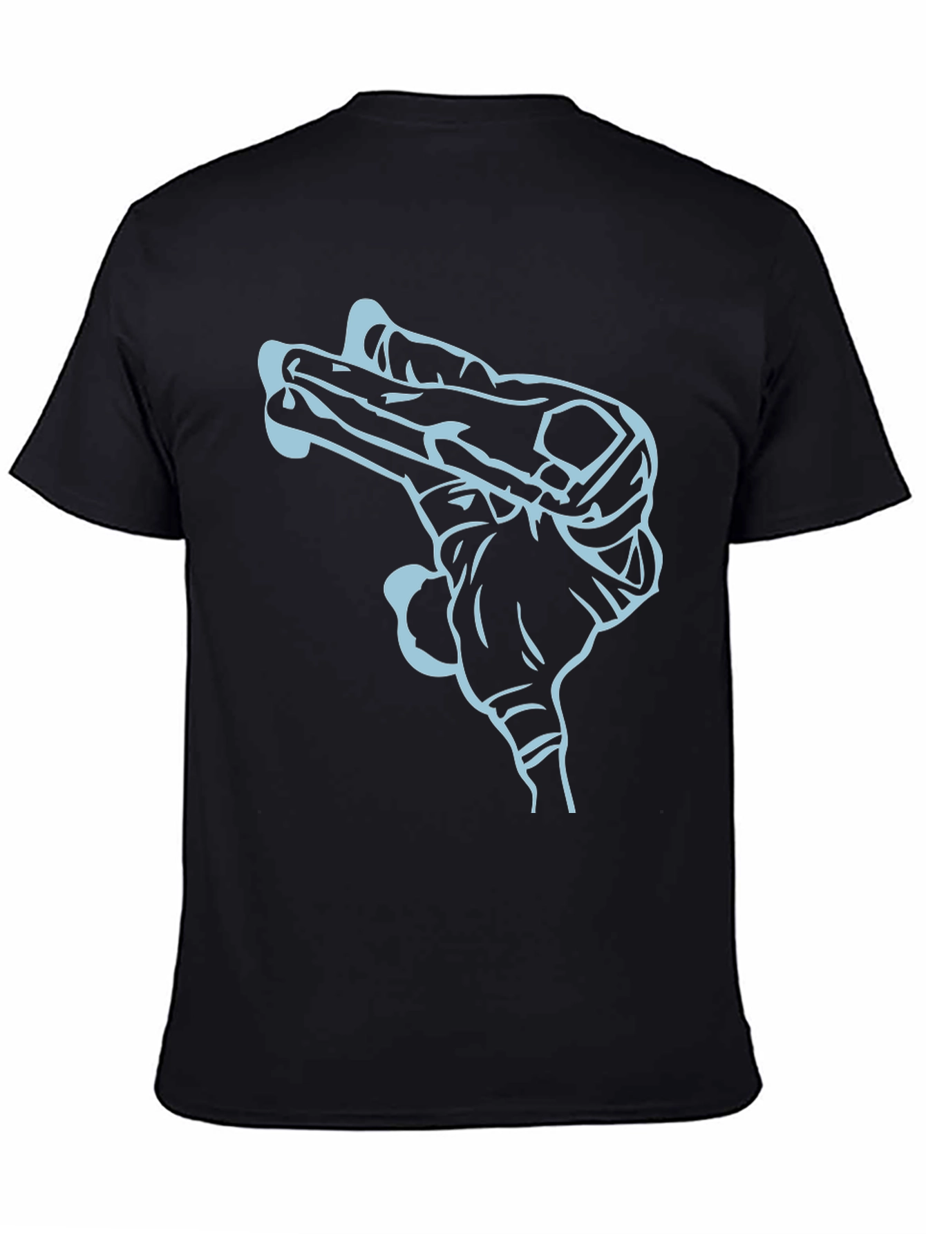 Graphic Tee: Handgun Outline T-Shirt