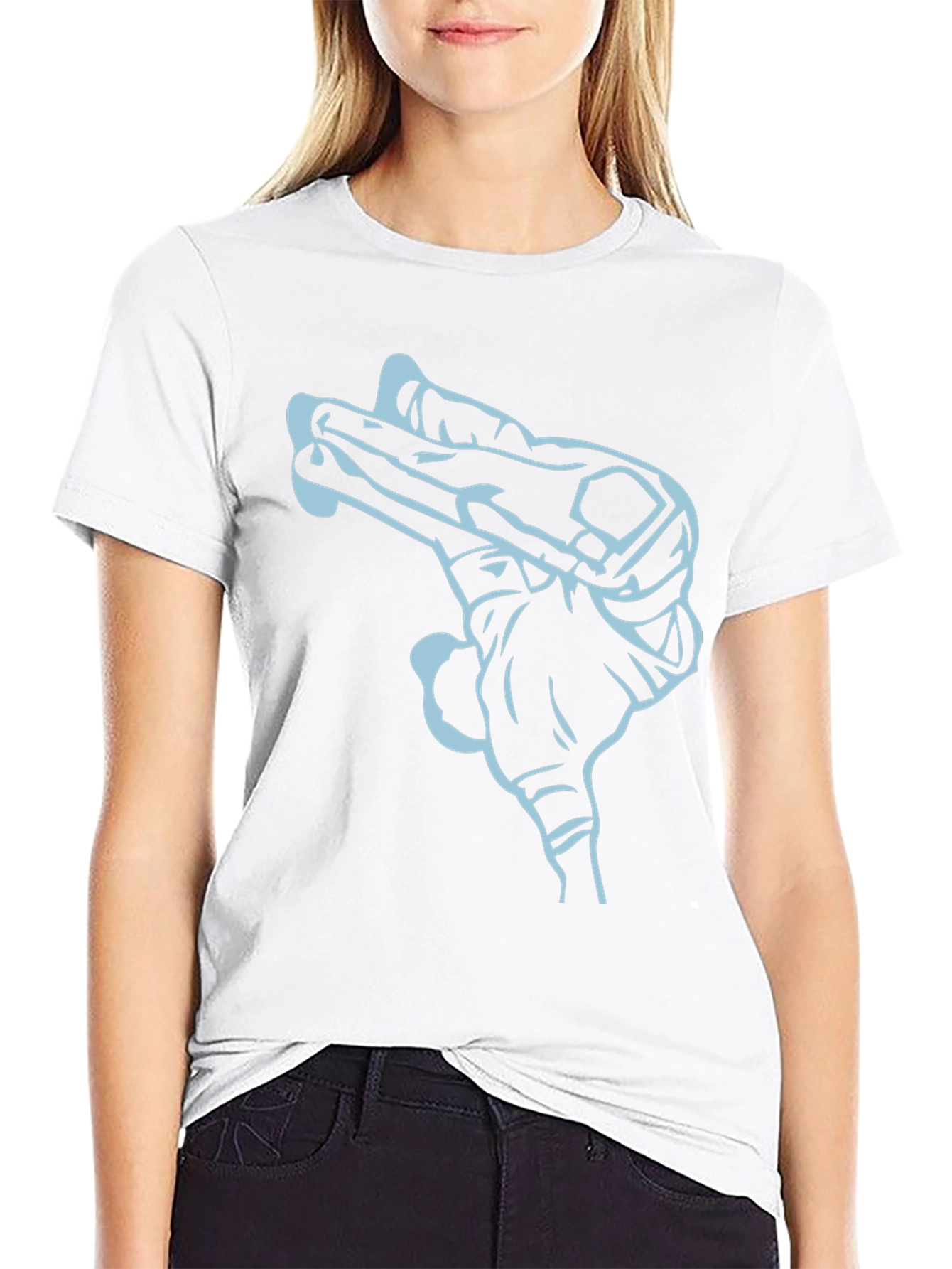 Graphic Tee: Handgun Outline T-Shirt
