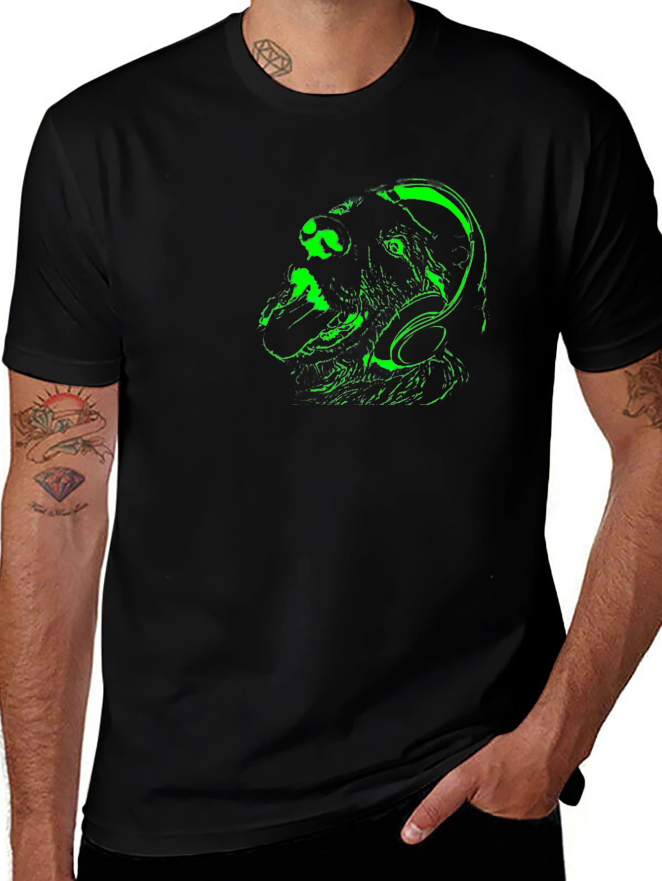 Dog DJ Graphic Tee - Black T-Shirt