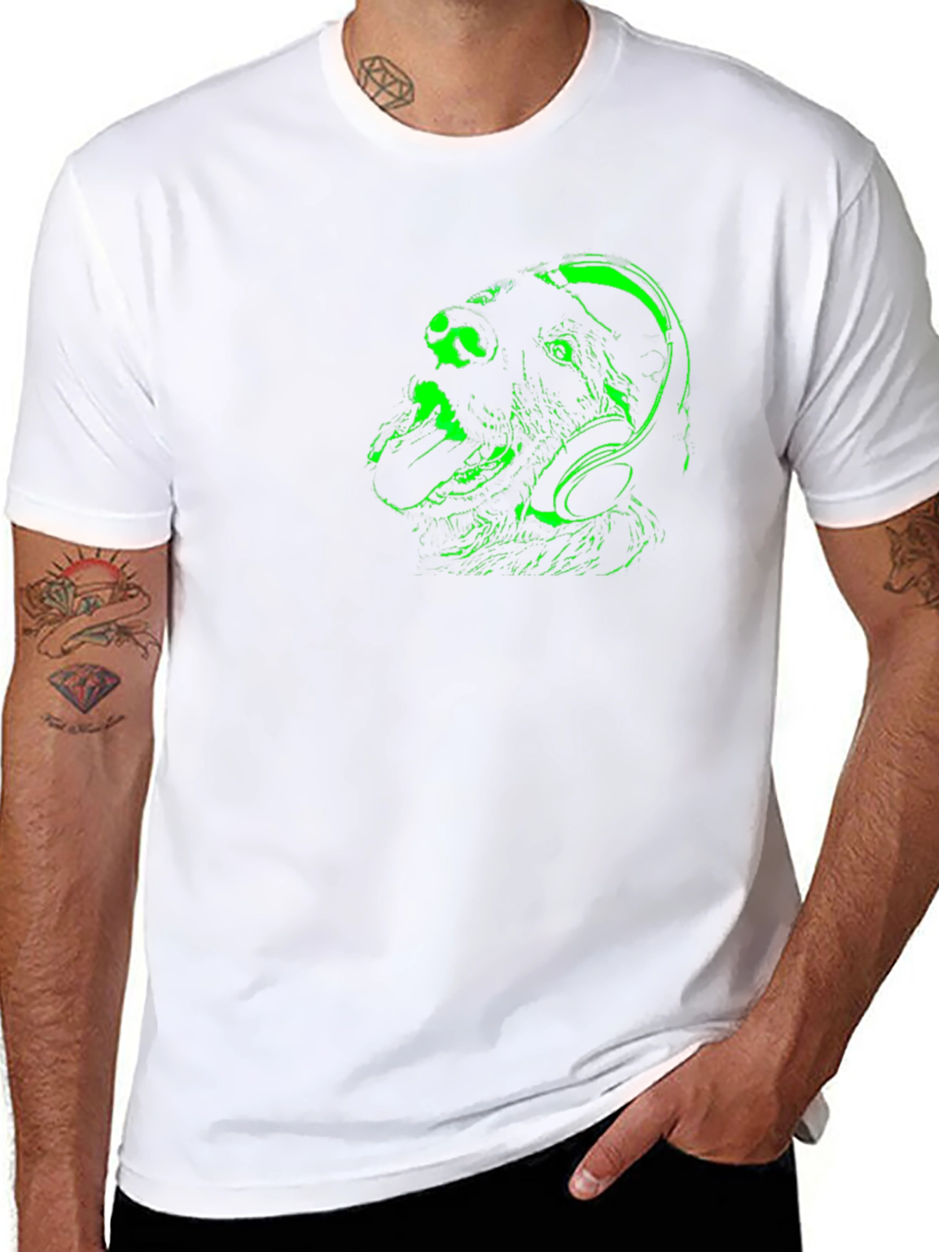 Dog DJ Graphic Tee - Black T-Shirt