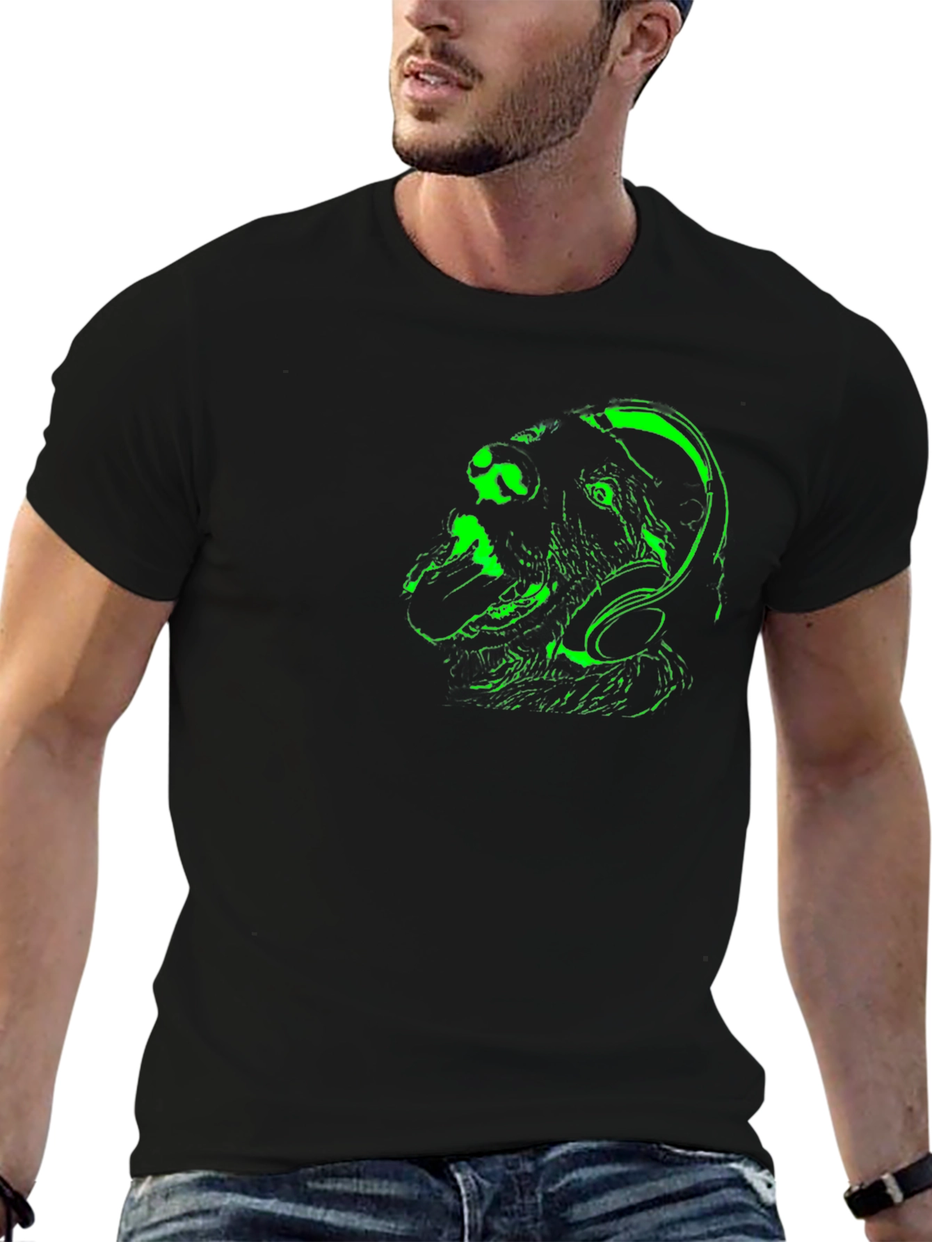 Dog DJ Graphic Tee - Black T-Shirt