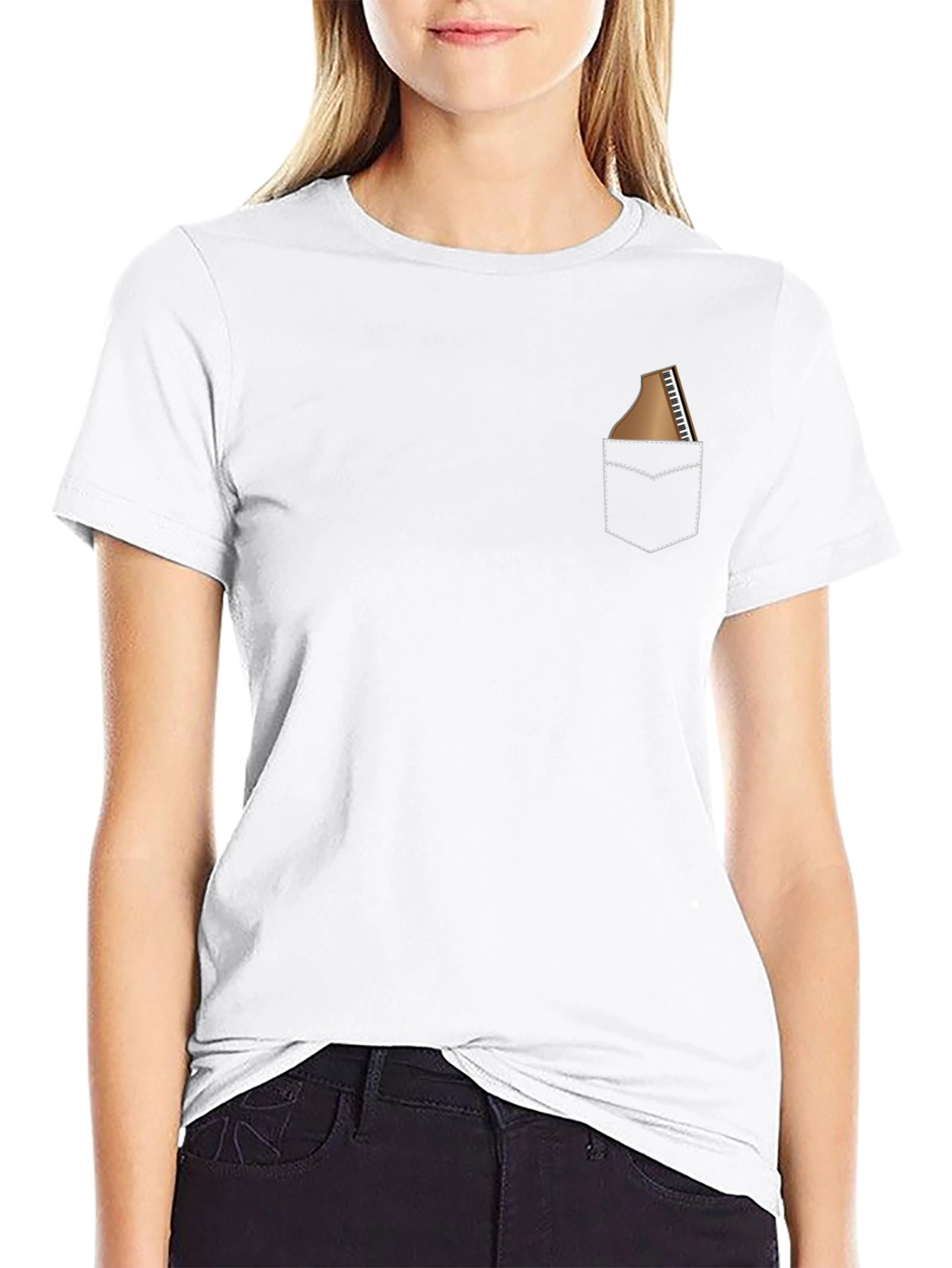 Piano Pocket Tee - Stylish Music Lovers T-Shirt