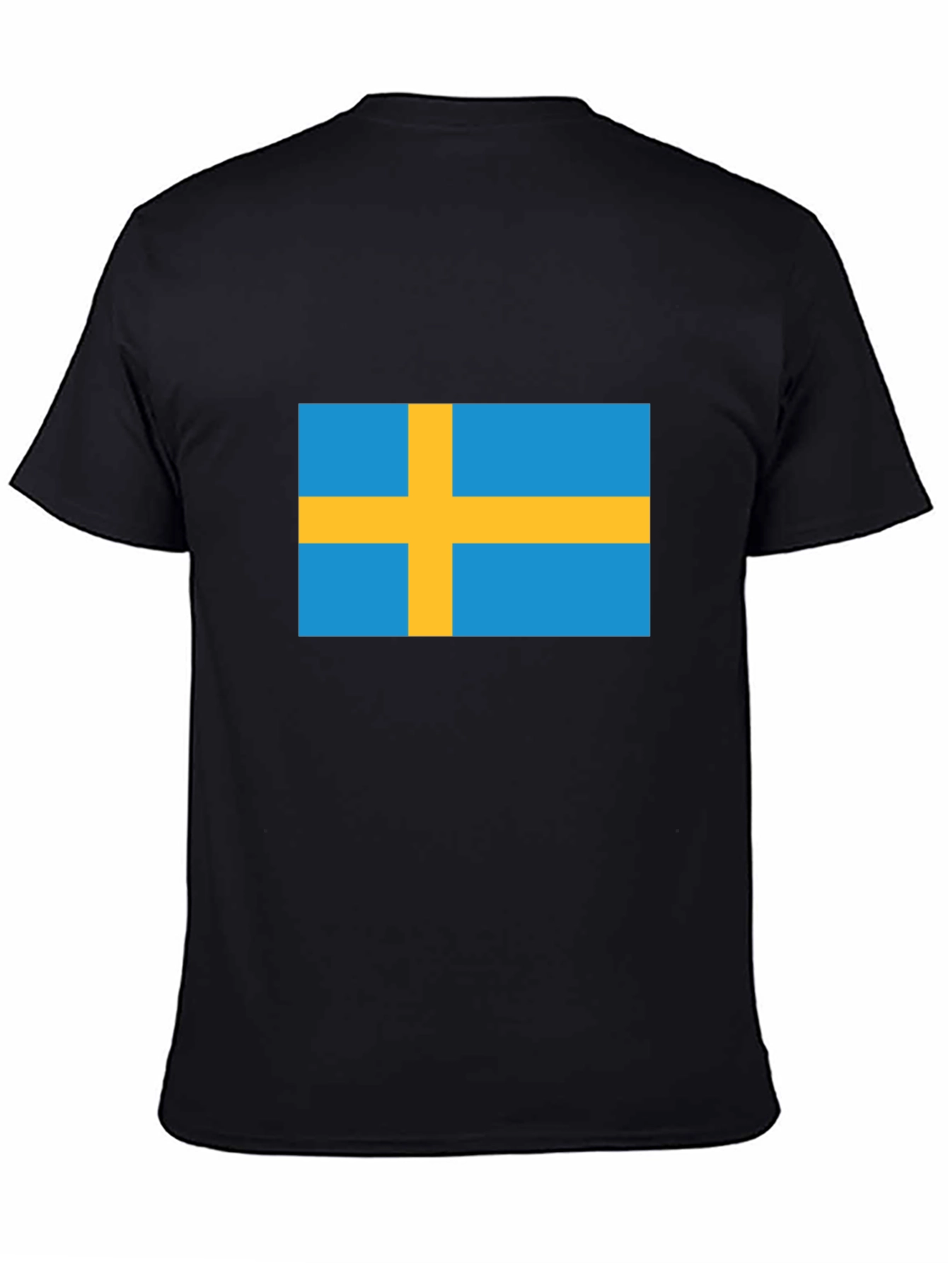 Swedish Flag T-Shirt - Black Crew Neck Tee