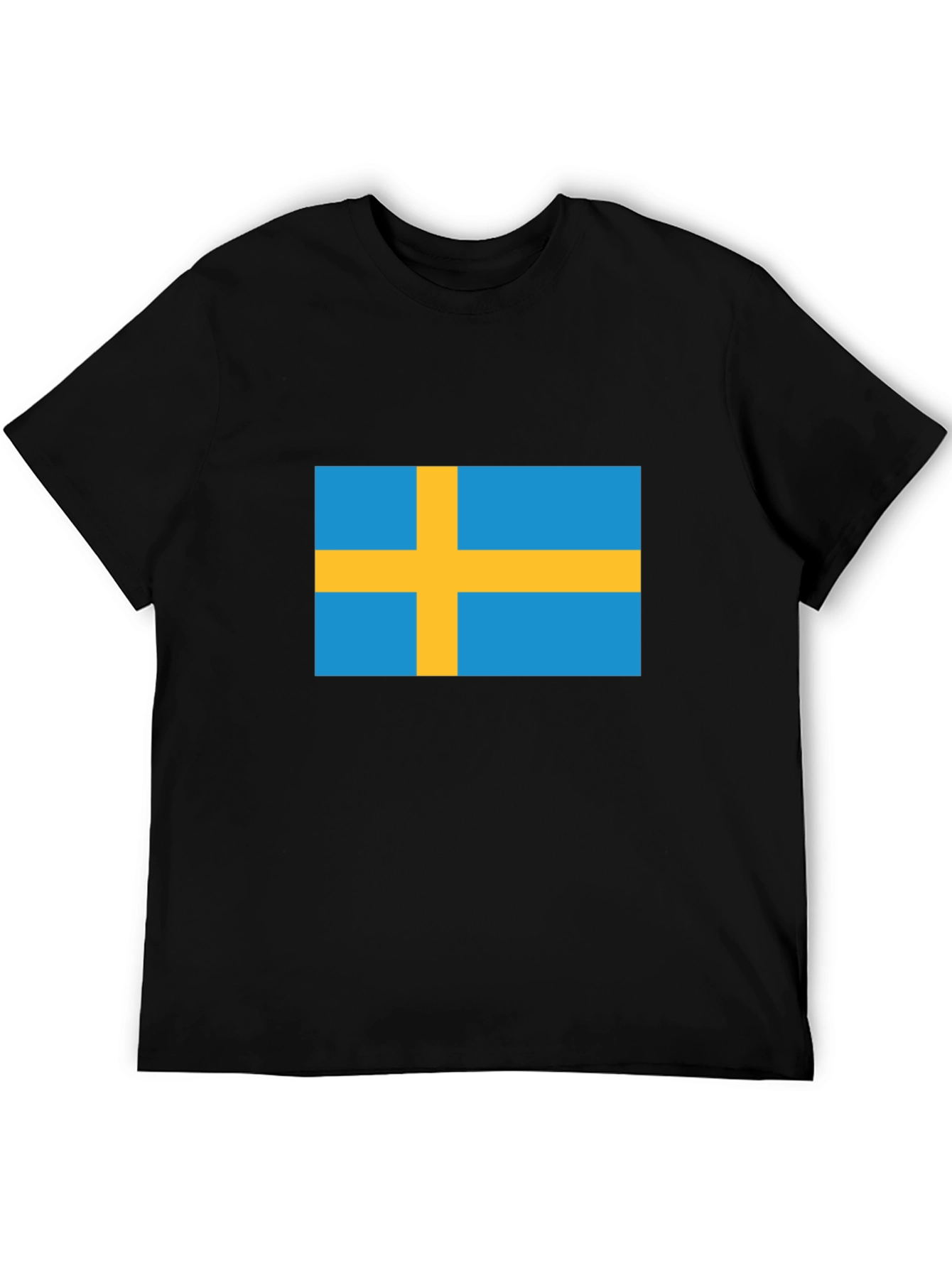 Swedish Flag T-Shirt - Black Crew Neck Tee