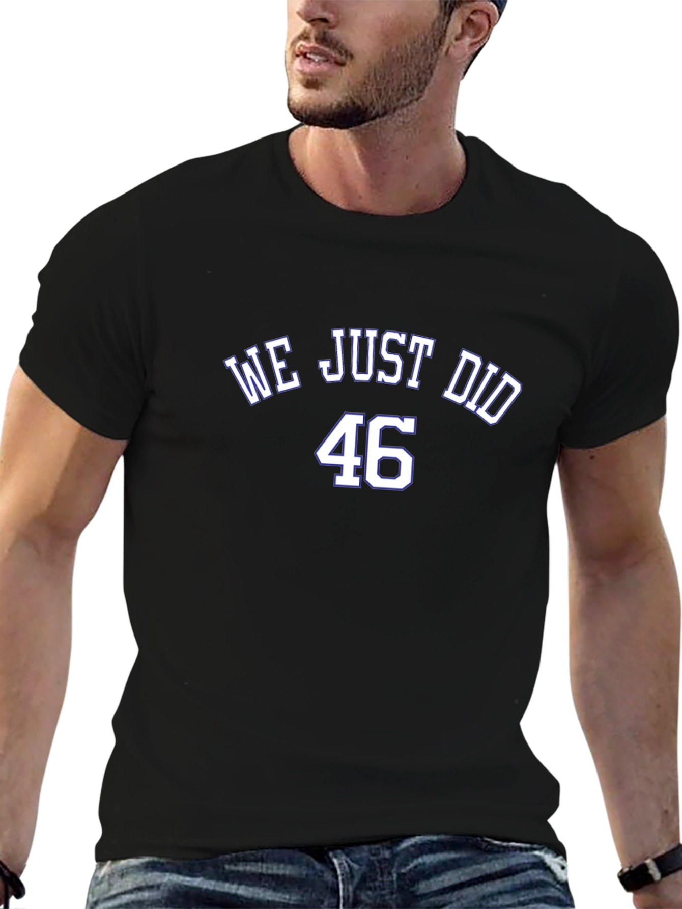 We Just Did 46 T-Shirt - Black Cotton Blend