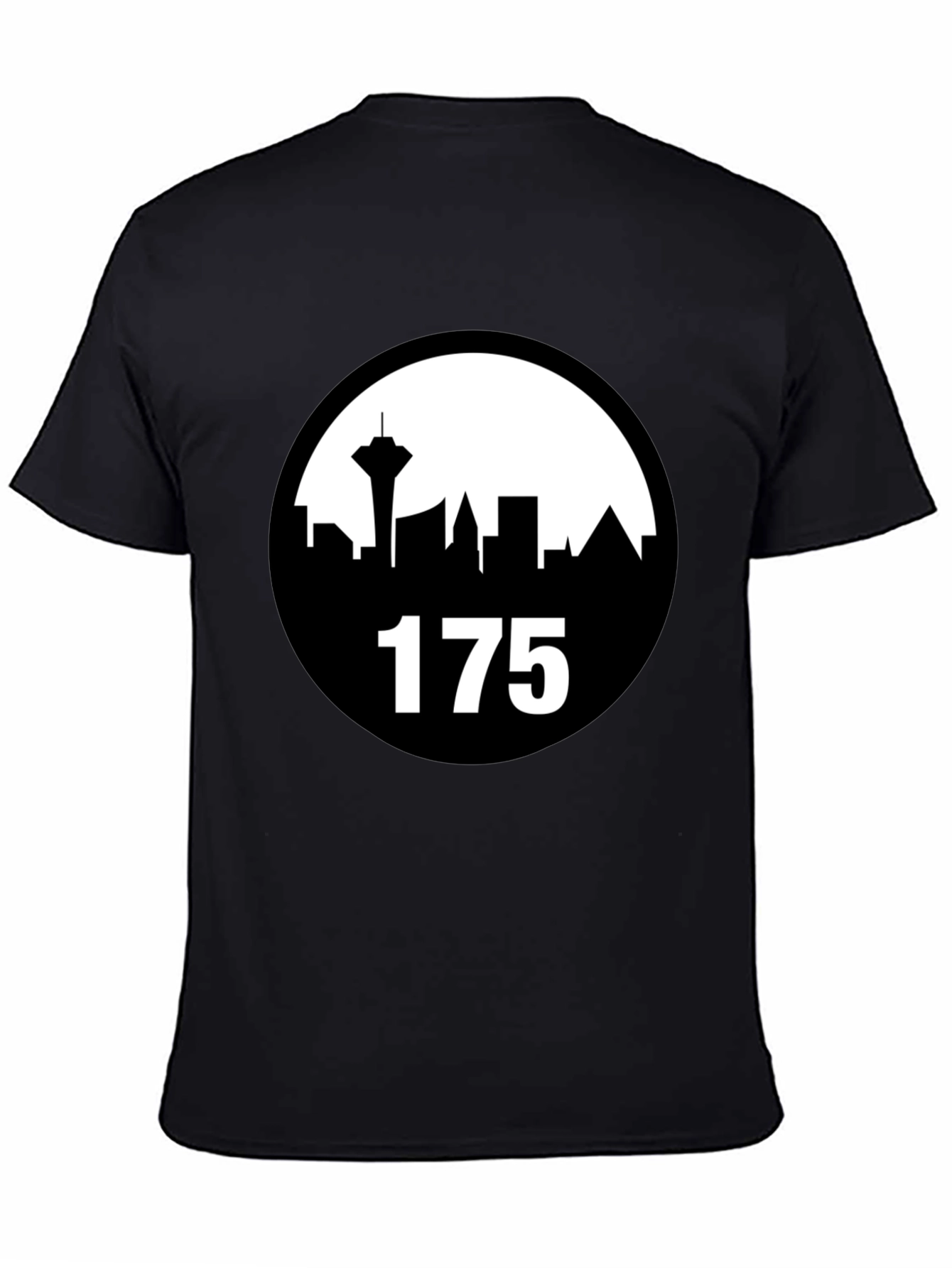 Black T-Shirt with Unique Skyline Graphic