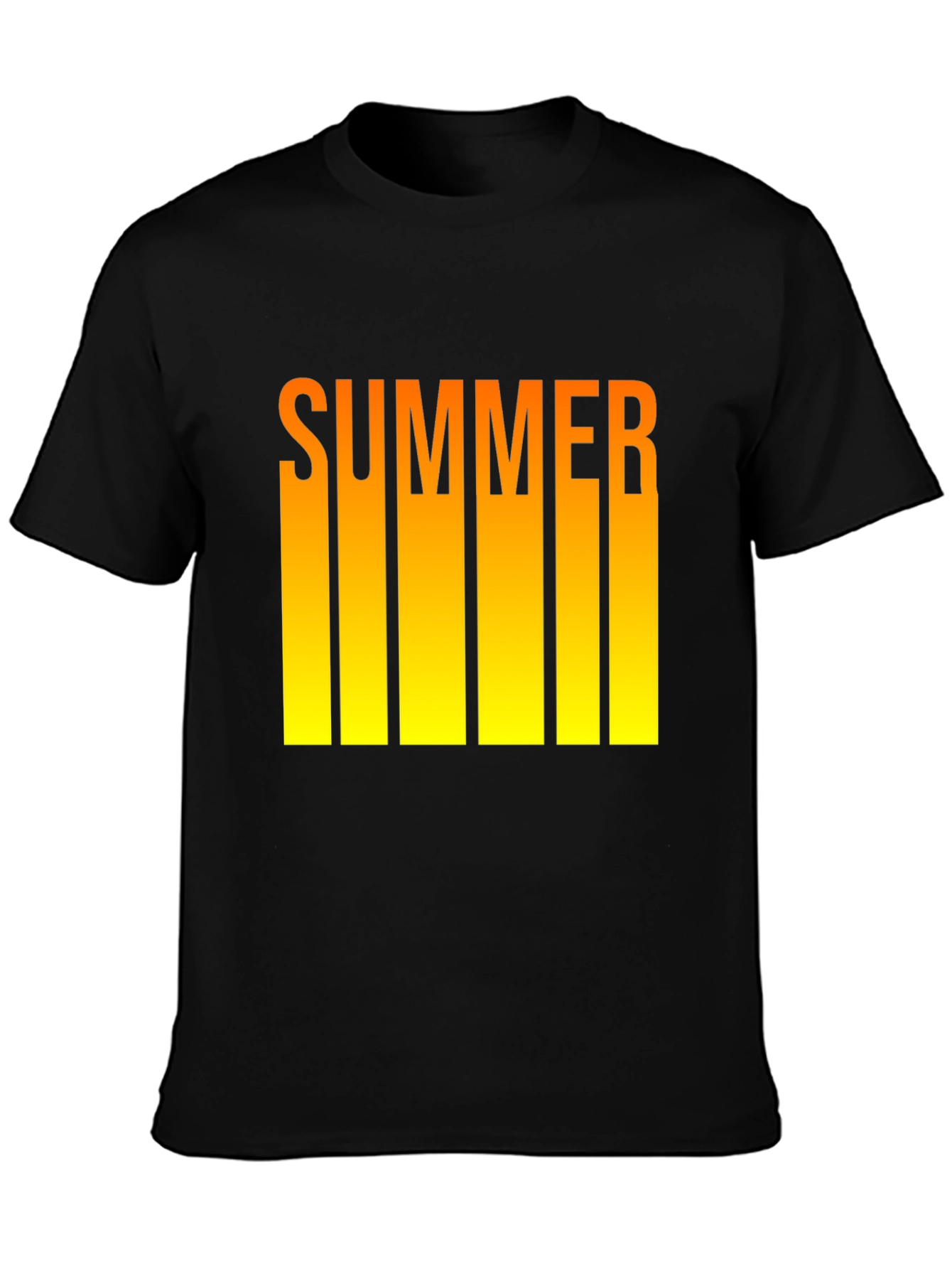 Summer T-Shirt - Black Tee with Yellow Ombre Text