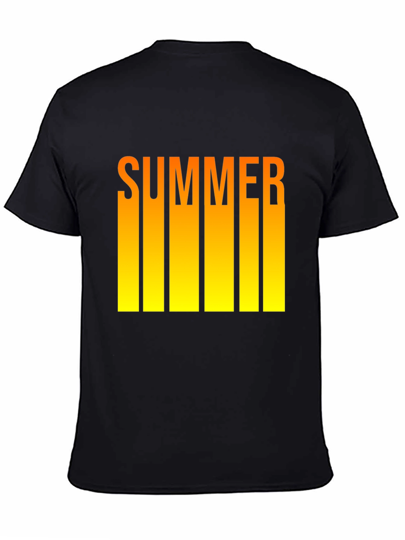 Summer T-Shirt - Black Tee with Yellow Ombre Text