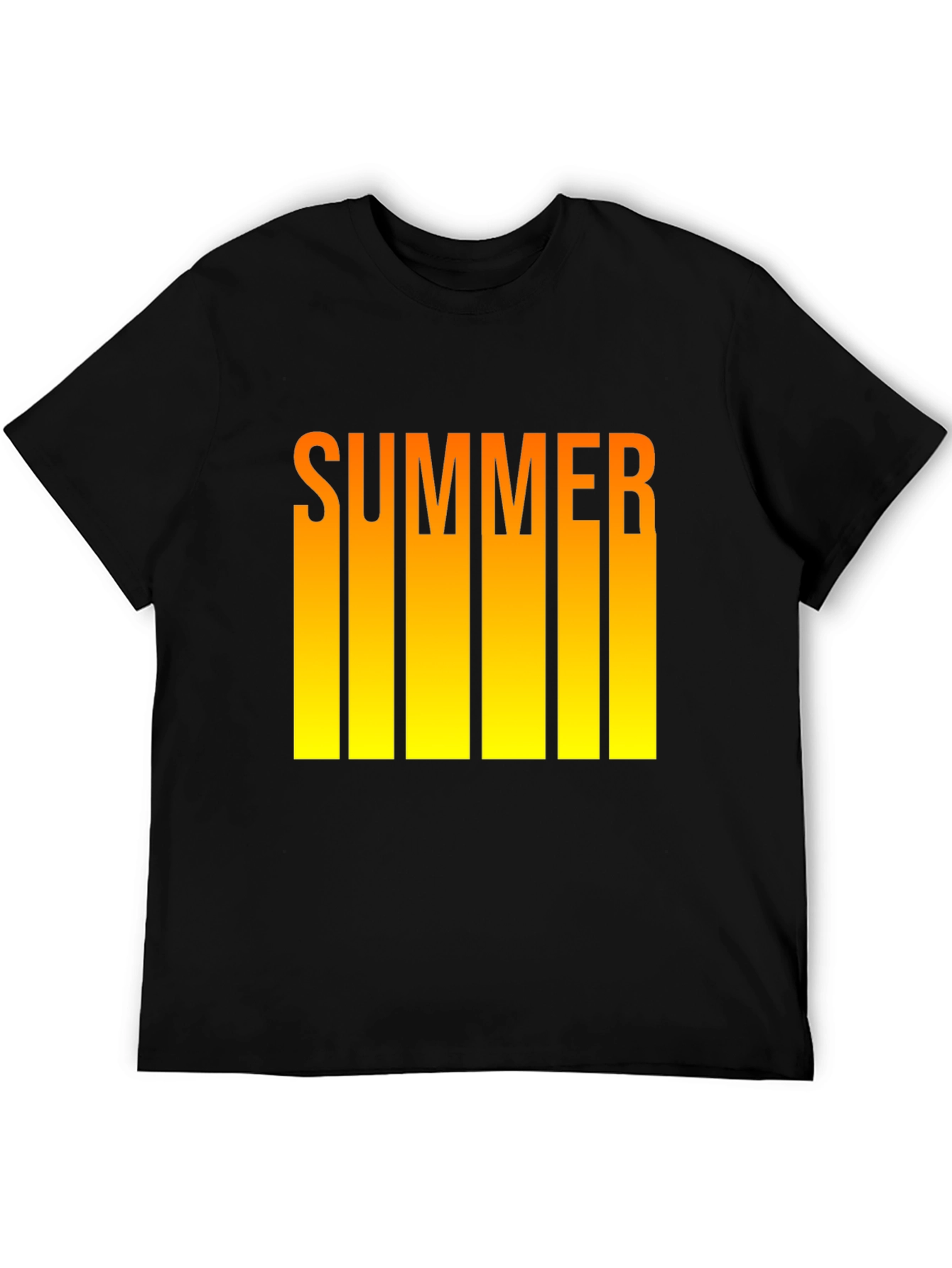Summer T-Shirt - Black Tee with Yellow Ombre Text