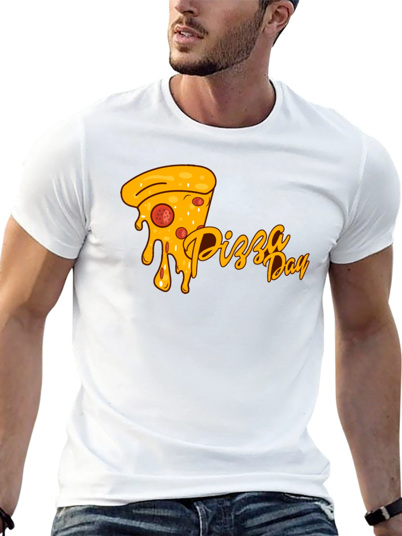 Pizza Day Graphic Tee - Black Cotton Comfort