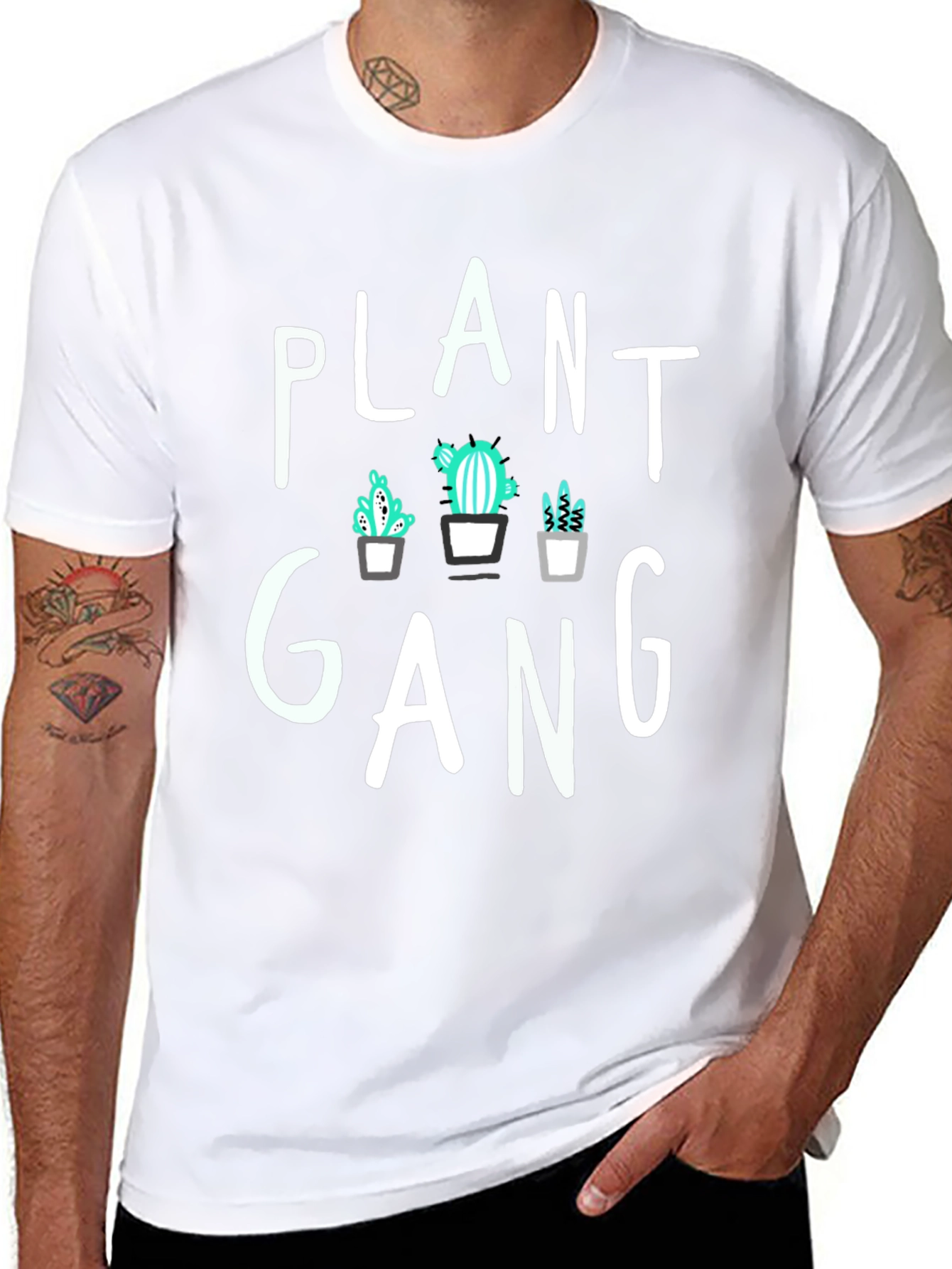 Plant Gang Graphic Tee - Trendy Cactus T-Shirt