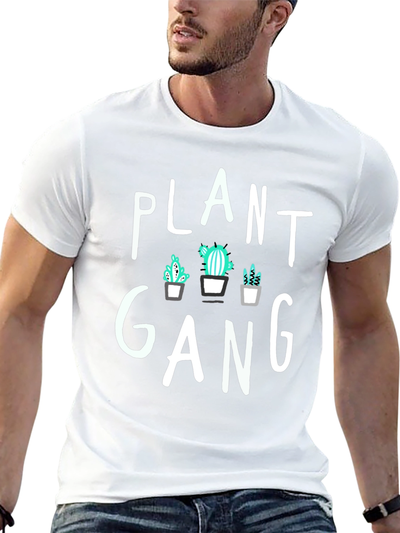 Plant Gang Graphic Tee - Trendy Cactus T-Shirt