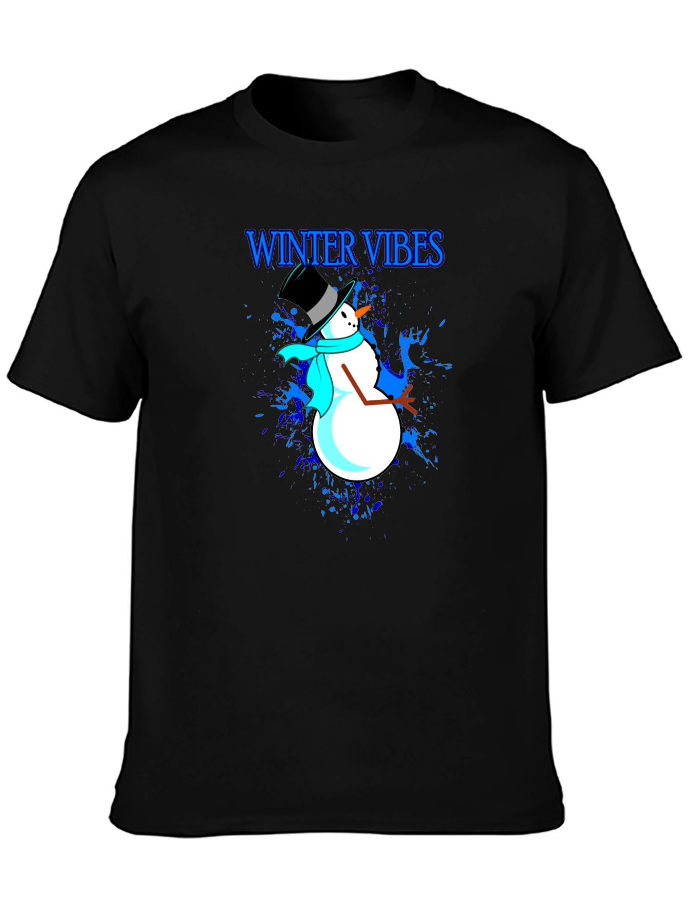 Winter Vibes Snowman Graphic T-Shirt