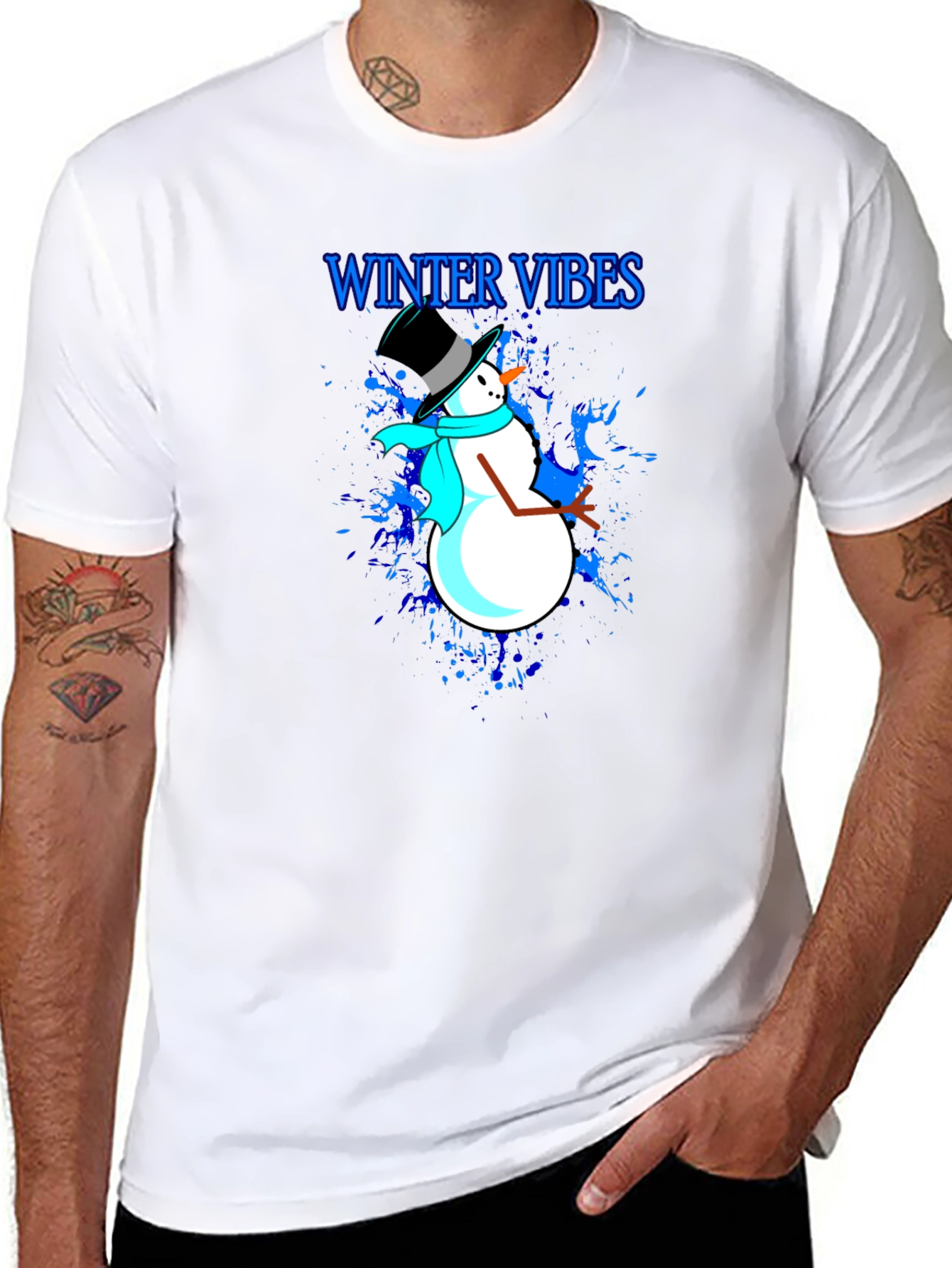Winter Vibes Snowman Graphic T-Shirt