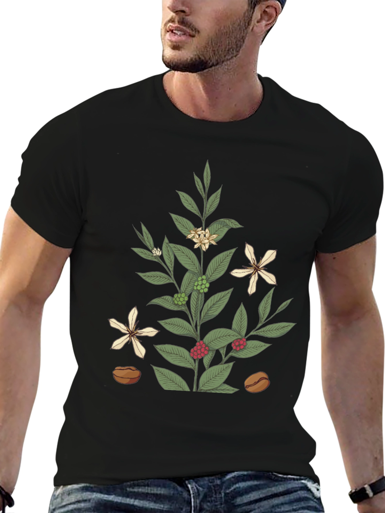 Coffee Plant Graphic Tee - Black