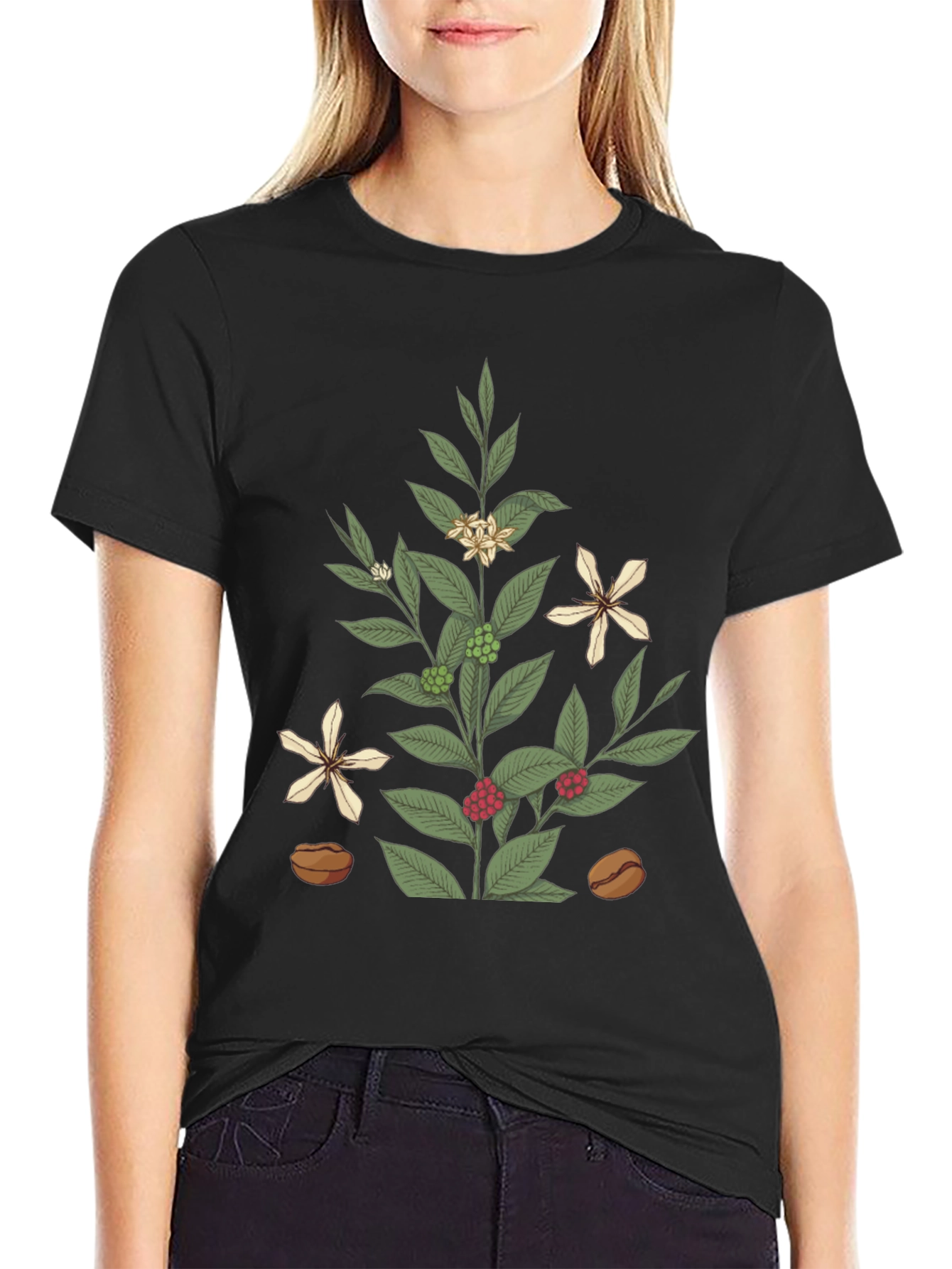 Coffee Plant Graphic Tee - Black