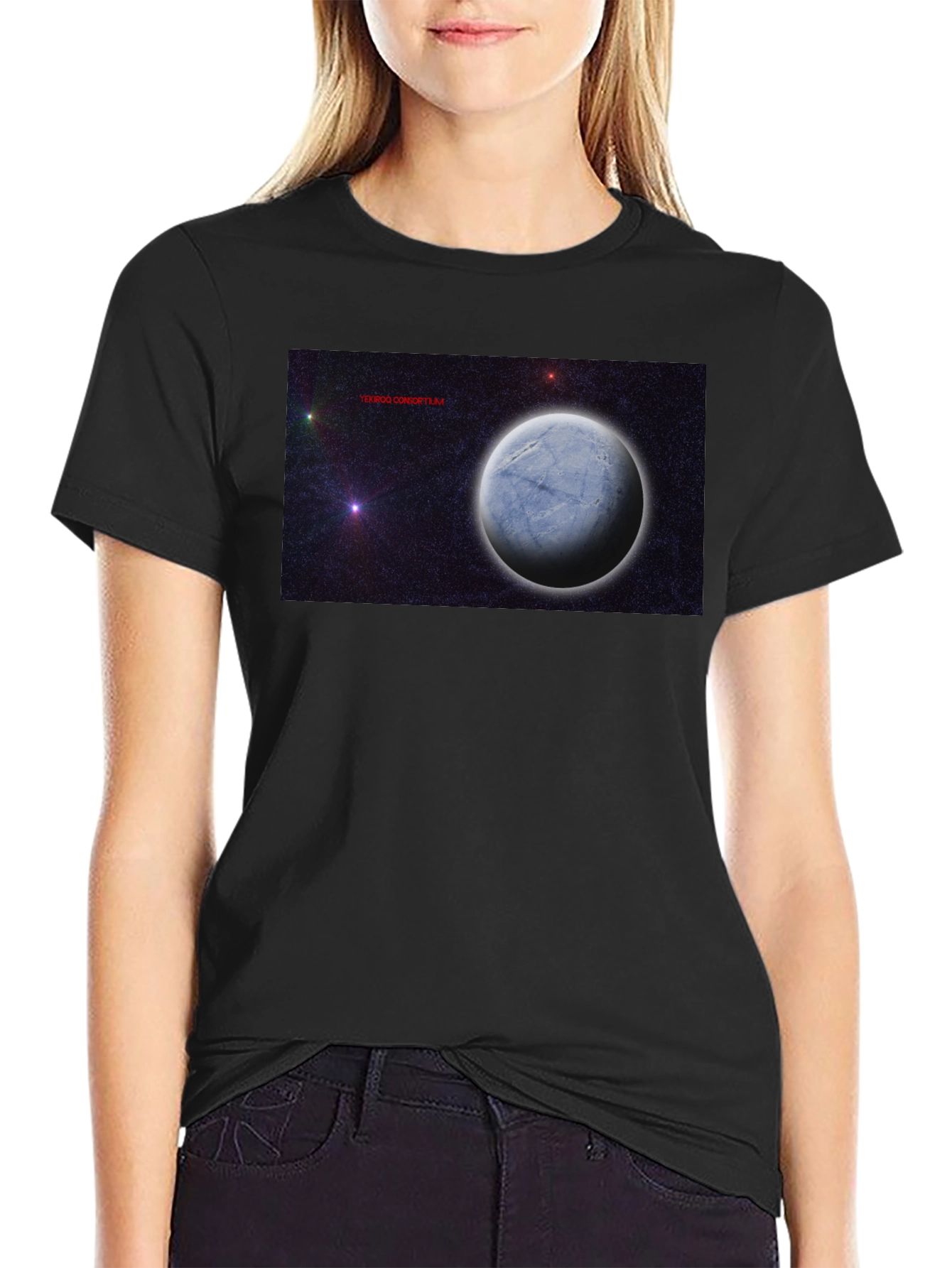 Cosmic Planet Graphic Tee - Black Unisex T-Shirt