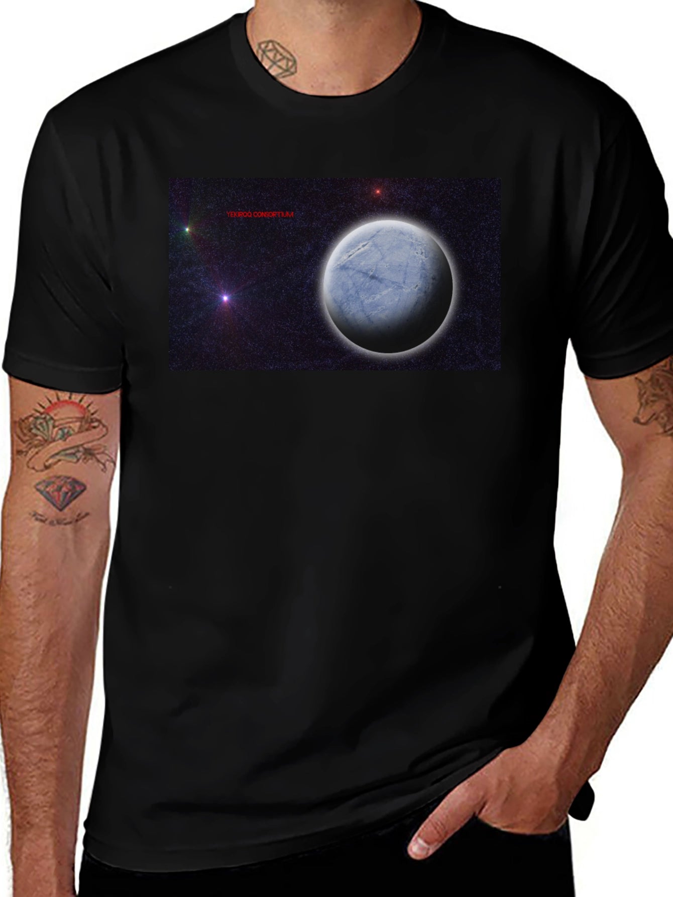 Cosmic Planet Graphic Tee - Black Unisex T-Shirt