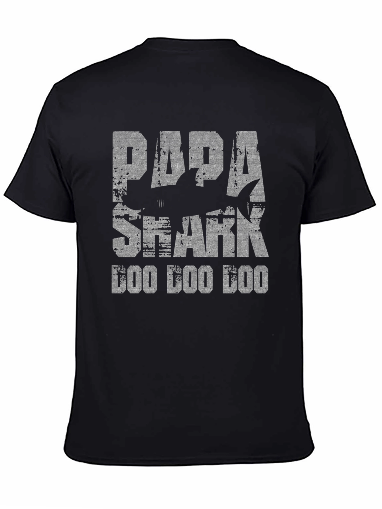 Papa Shark Doo Doo Doo Black Graphic T-Shirt