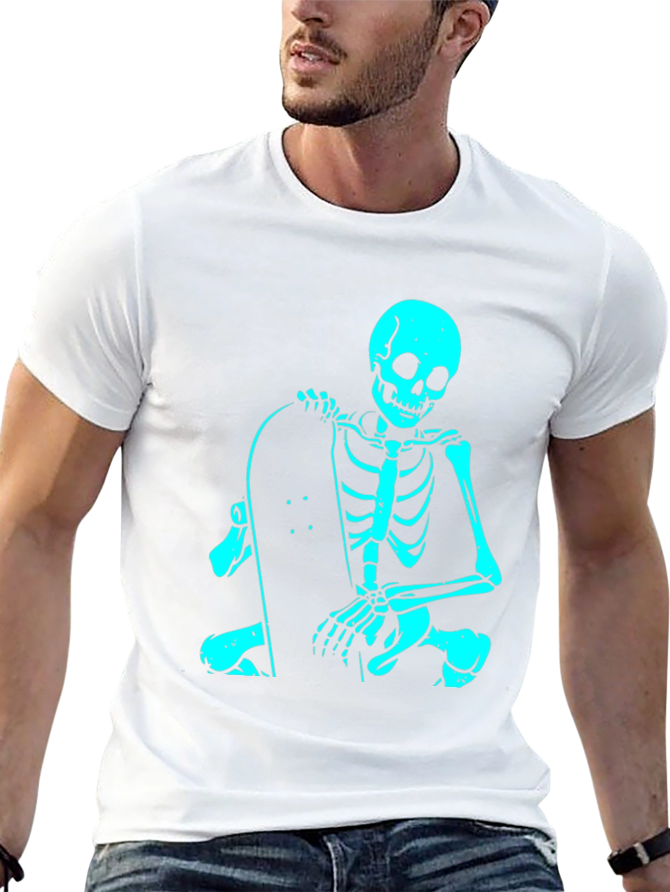 Skeleton Skateboarder Black T-Shirt