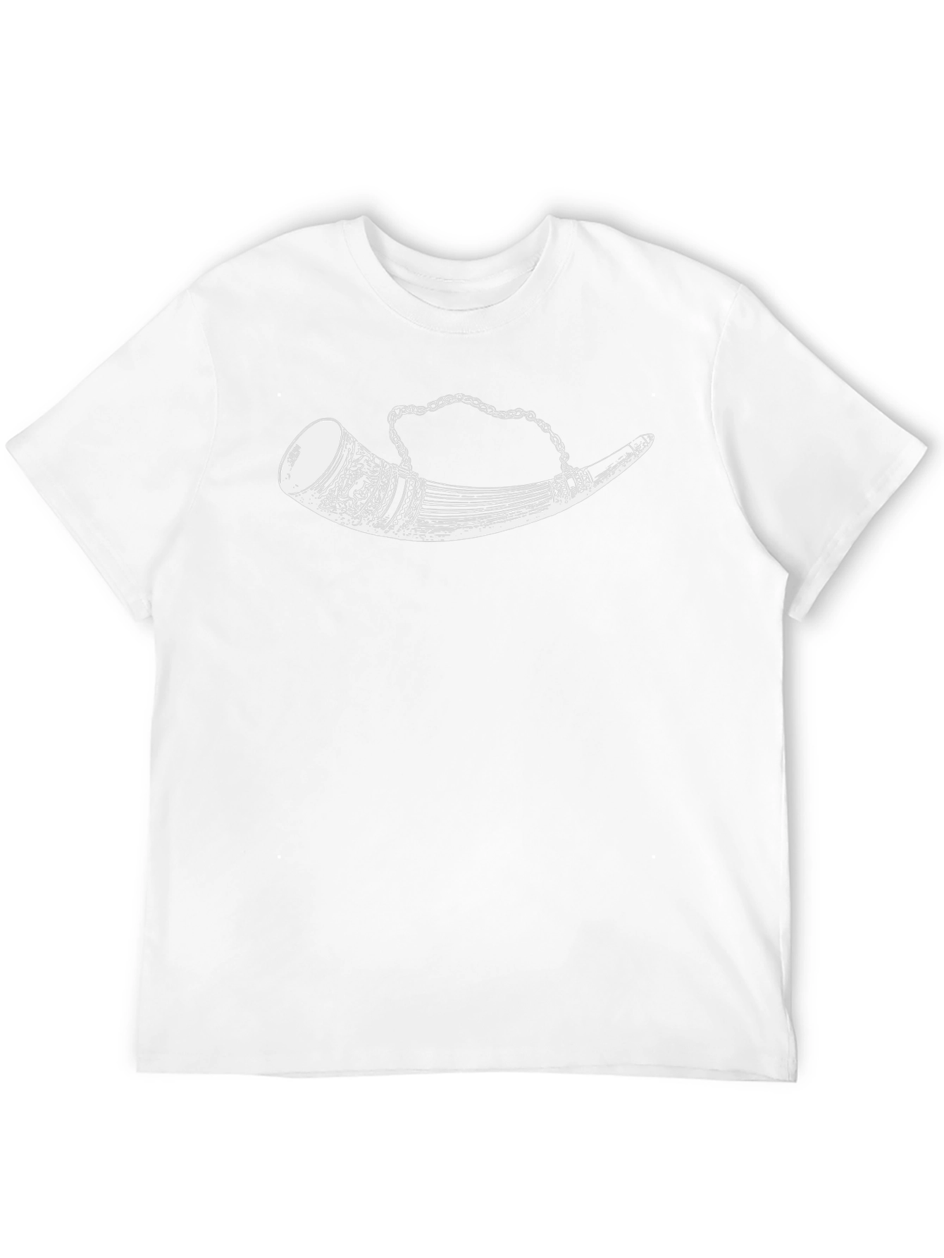 Mens Black T-Shirt with Viking Drinking Horn Graphic