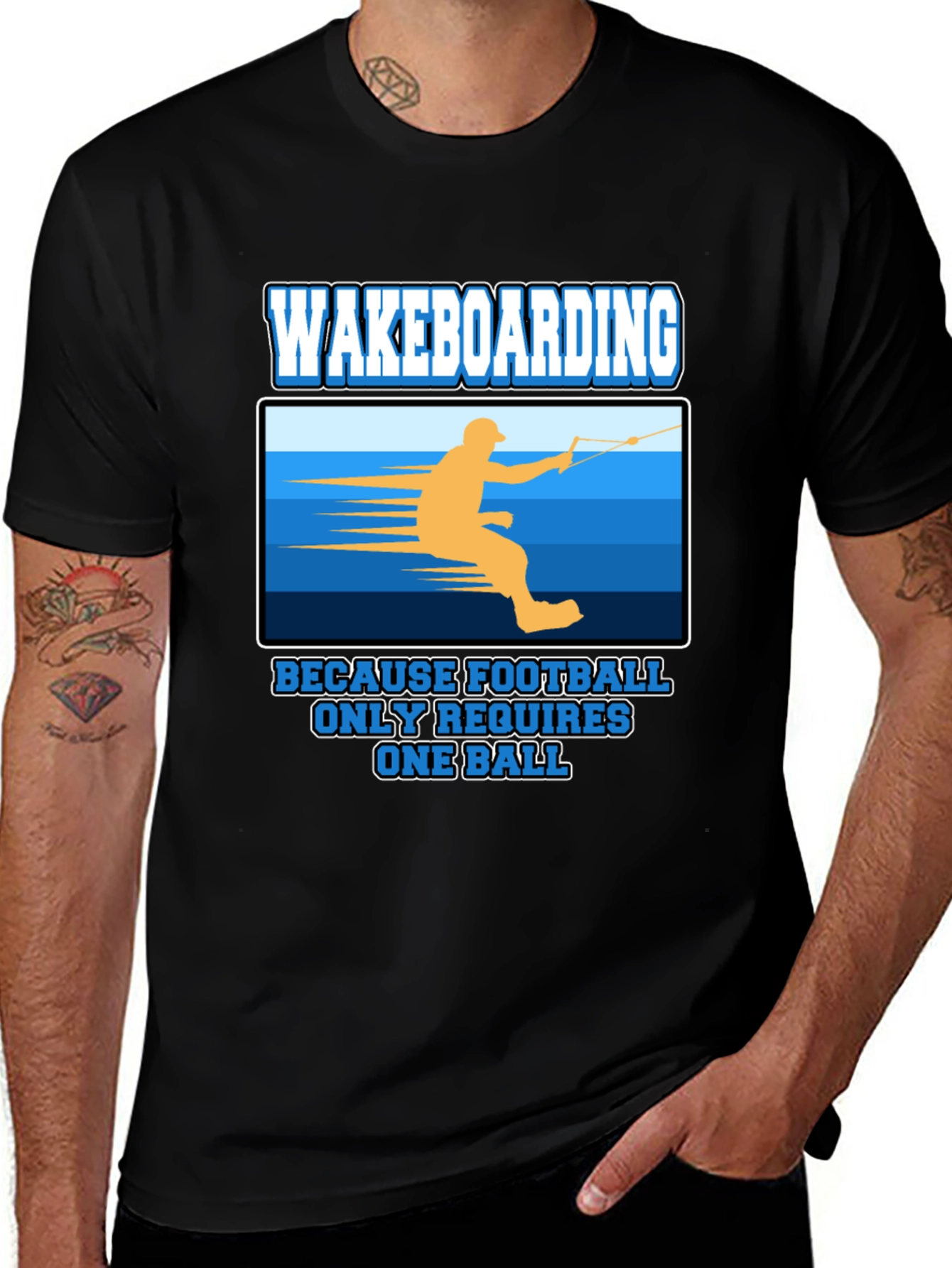 Wakeboarding T-Shirt: Because Football Only Requires One Ball