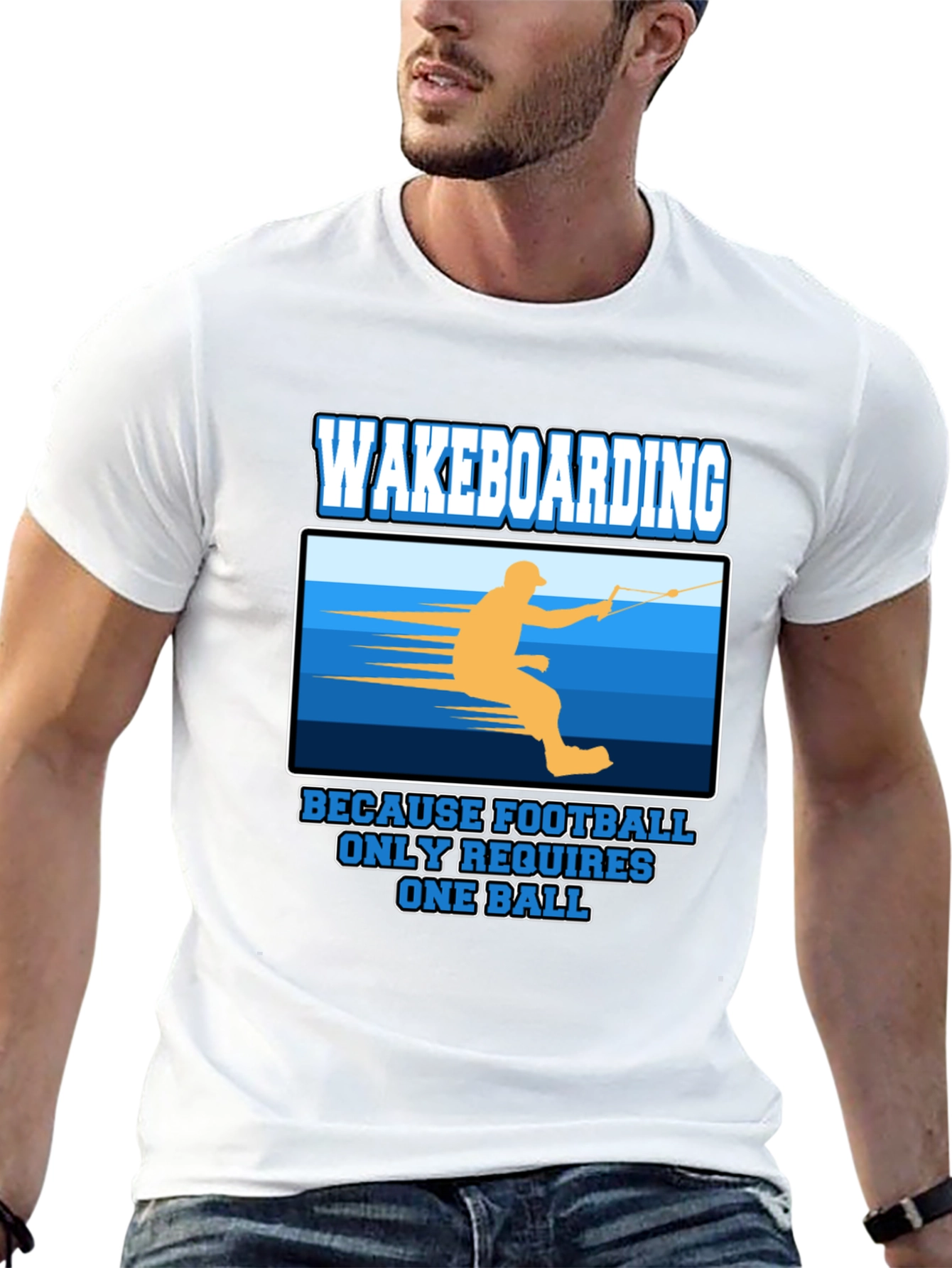 Wakeboarding T-Shirt: Because Football Only Requires One Ball