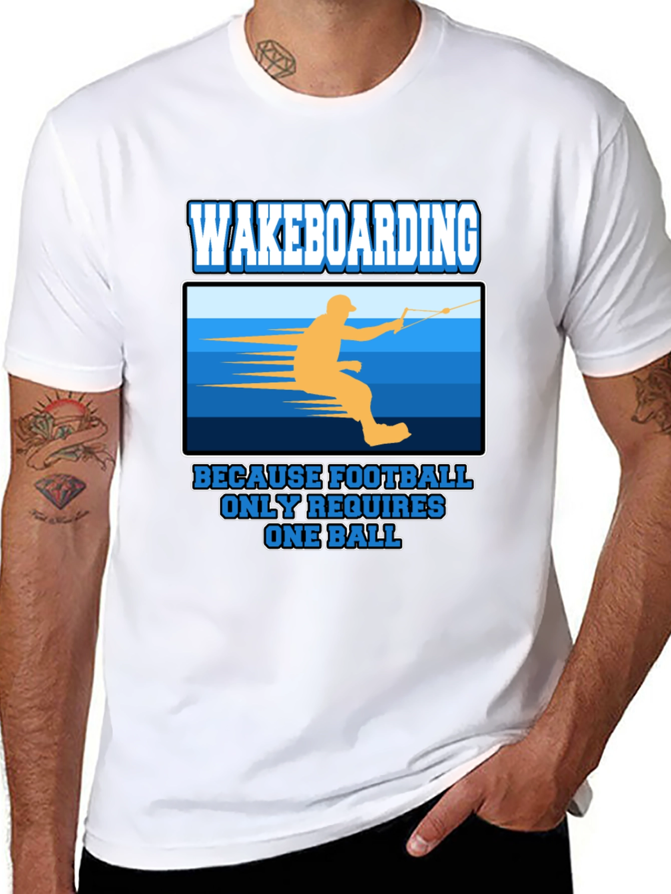 Wakeboarding T-Shirt: Because Football Only Requires One Ball