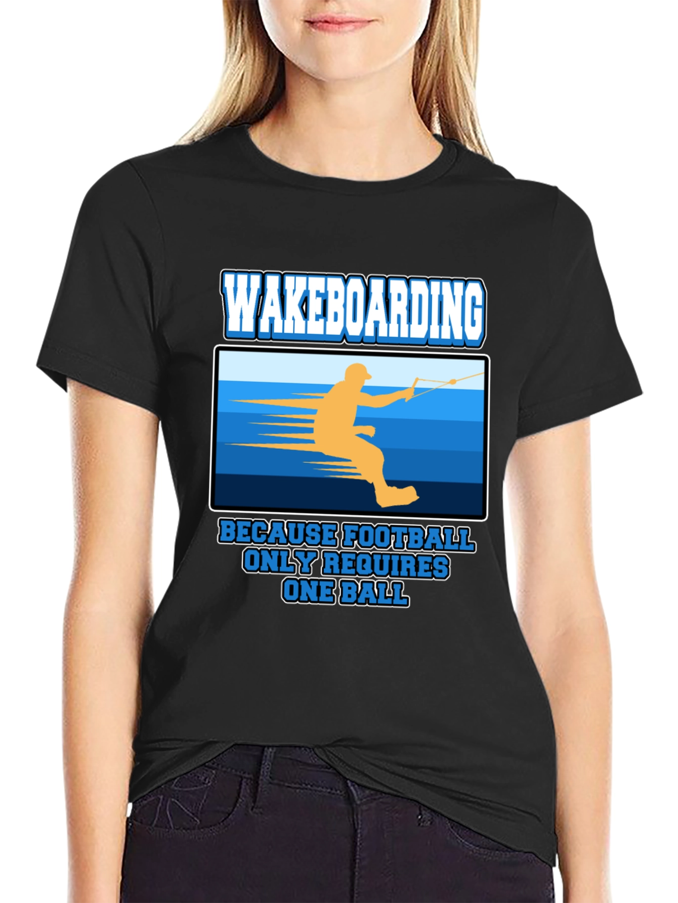 Wakeboarding T-Shirt: Because Football Only Requires One Ball