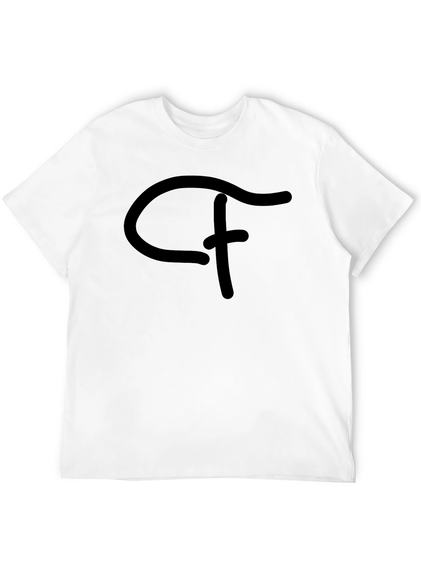 Black T-Shirt with Abstract Logo Graphic Print