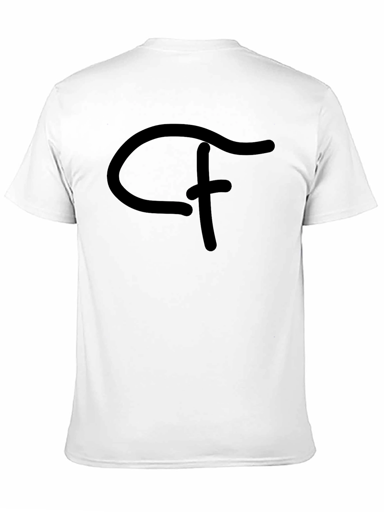 Black T-Shirt with Abstract Logo Graphic Print