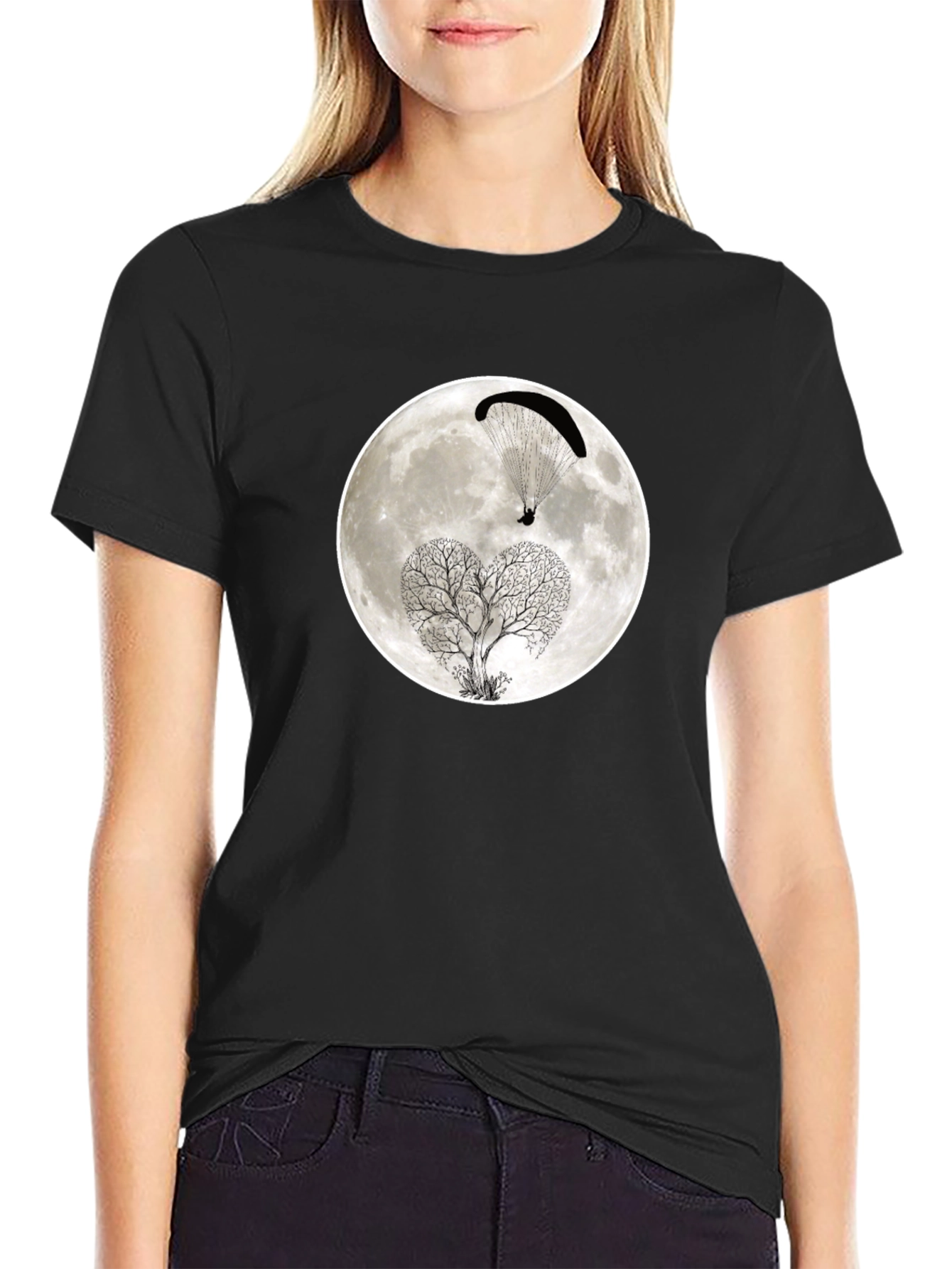 Moon Paraglider Tree Graphic Tee