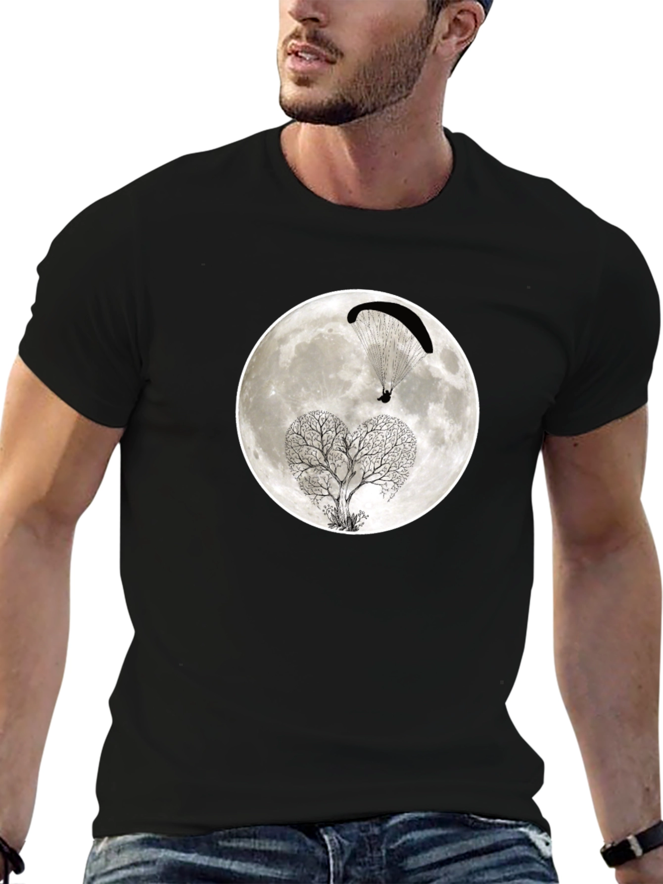 Moon Paraglider Tree Graphic Tee
